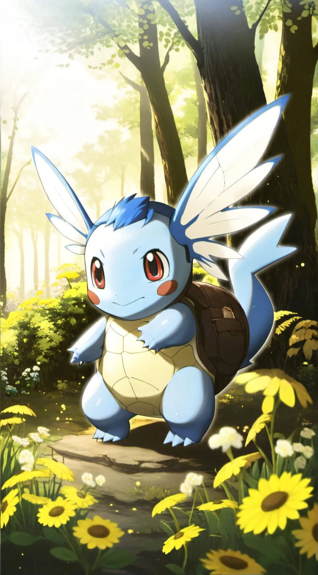 ai character: squirtle girl background