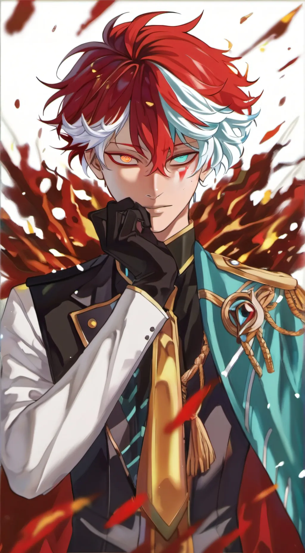 ai character: Shoto Todoroki  background