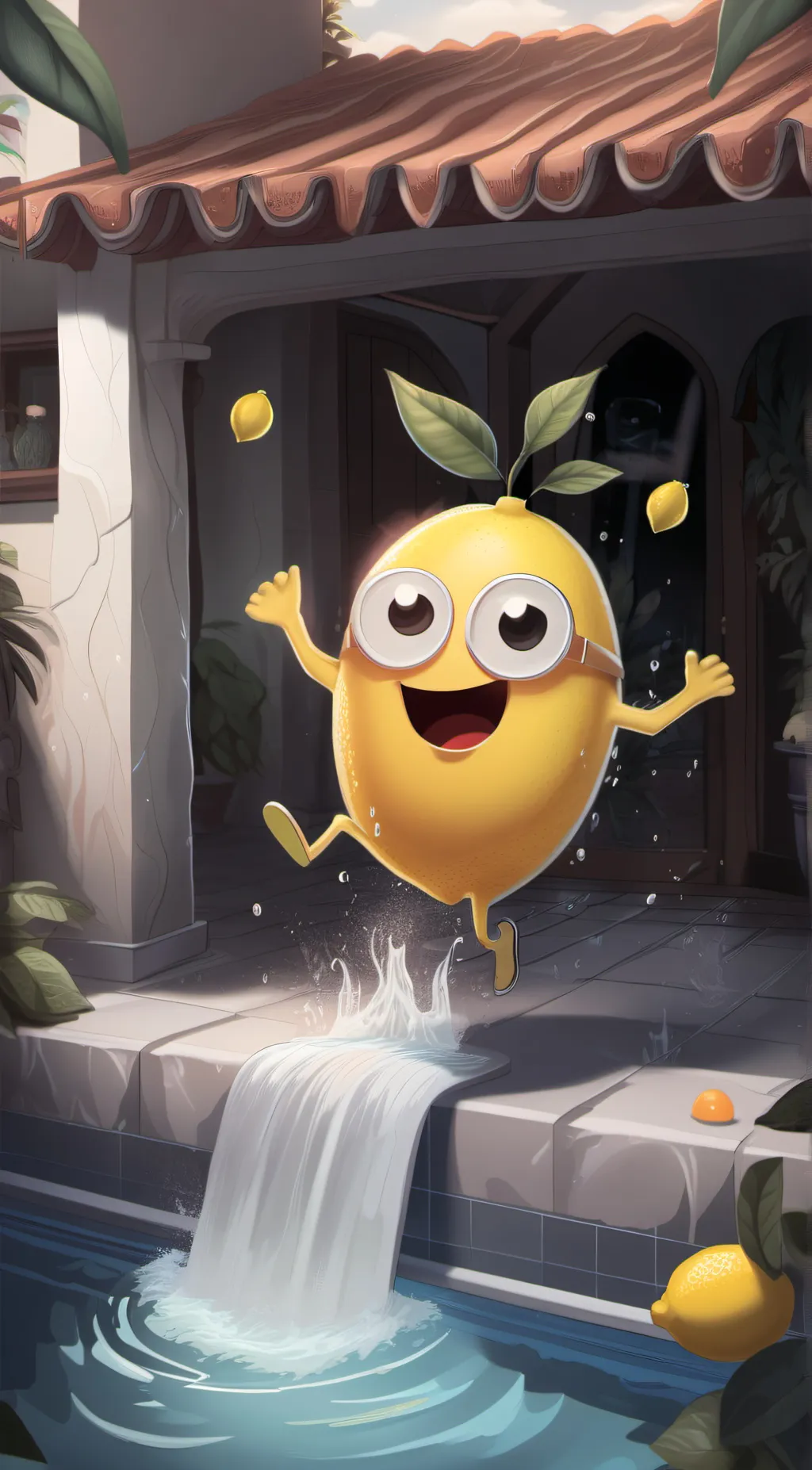ai character: lemonade background