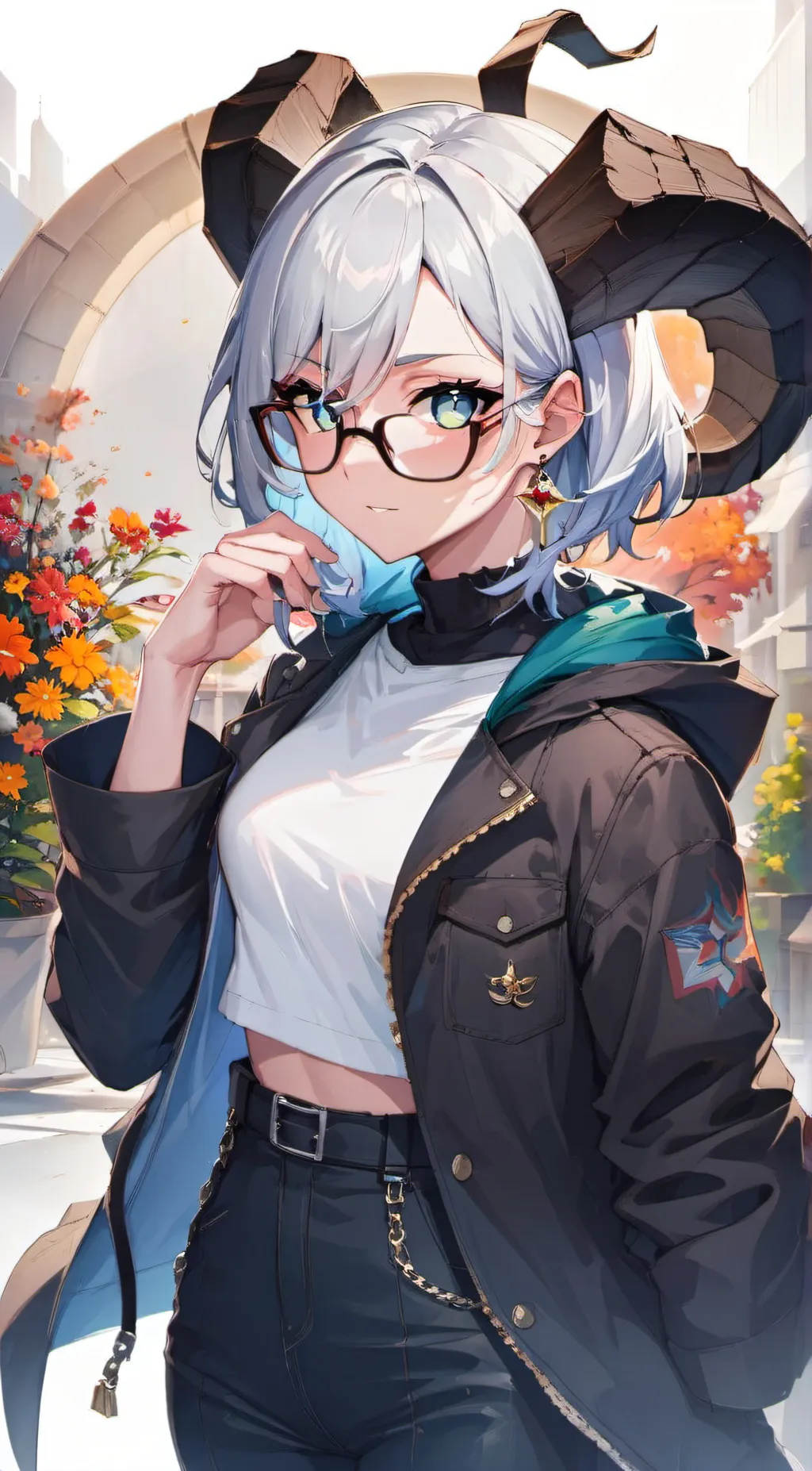 ai character: Silver background