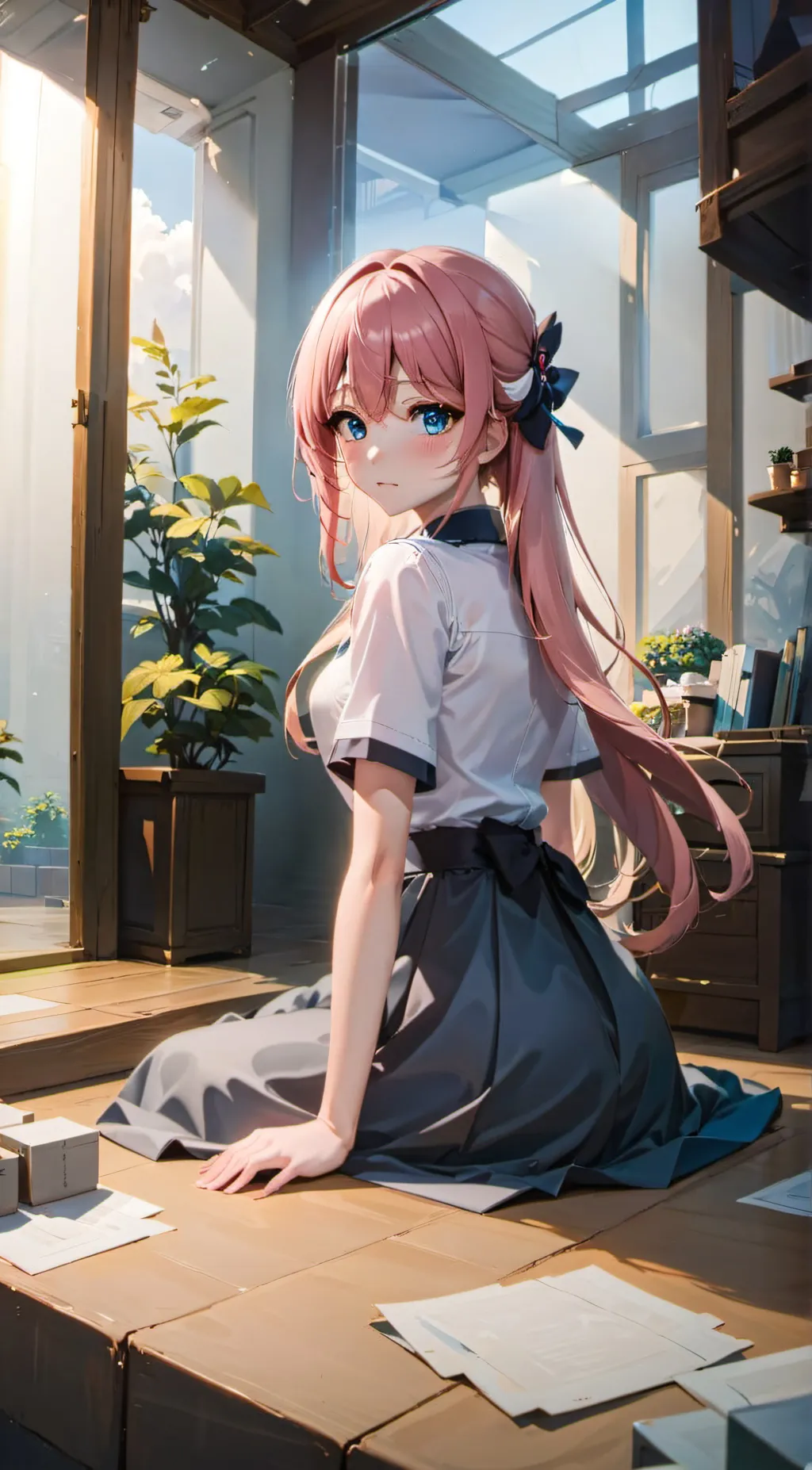 ai character: Violet Redral background