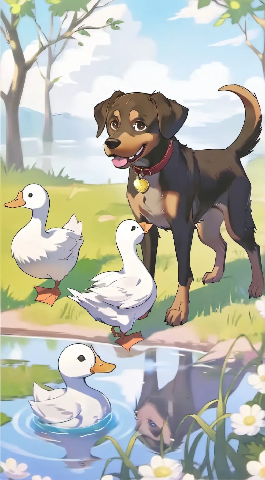 ai character: duck hunt dog background