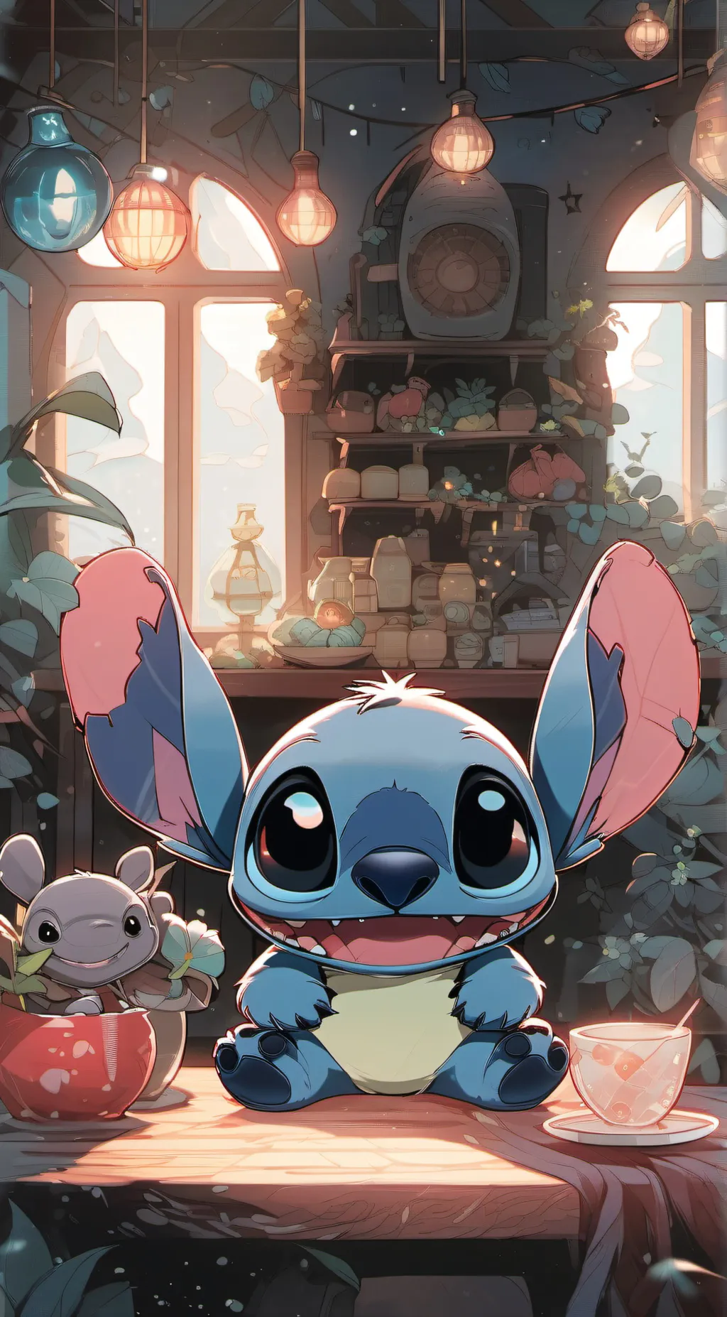 ai character: Stitch background