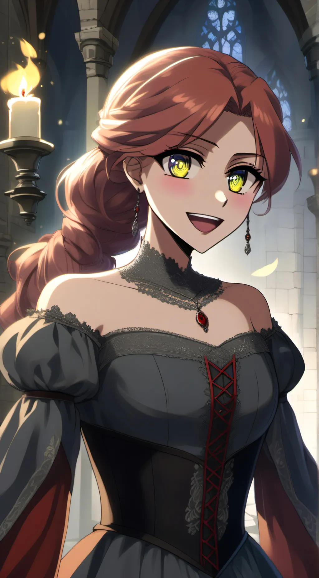 ai character: Amber background