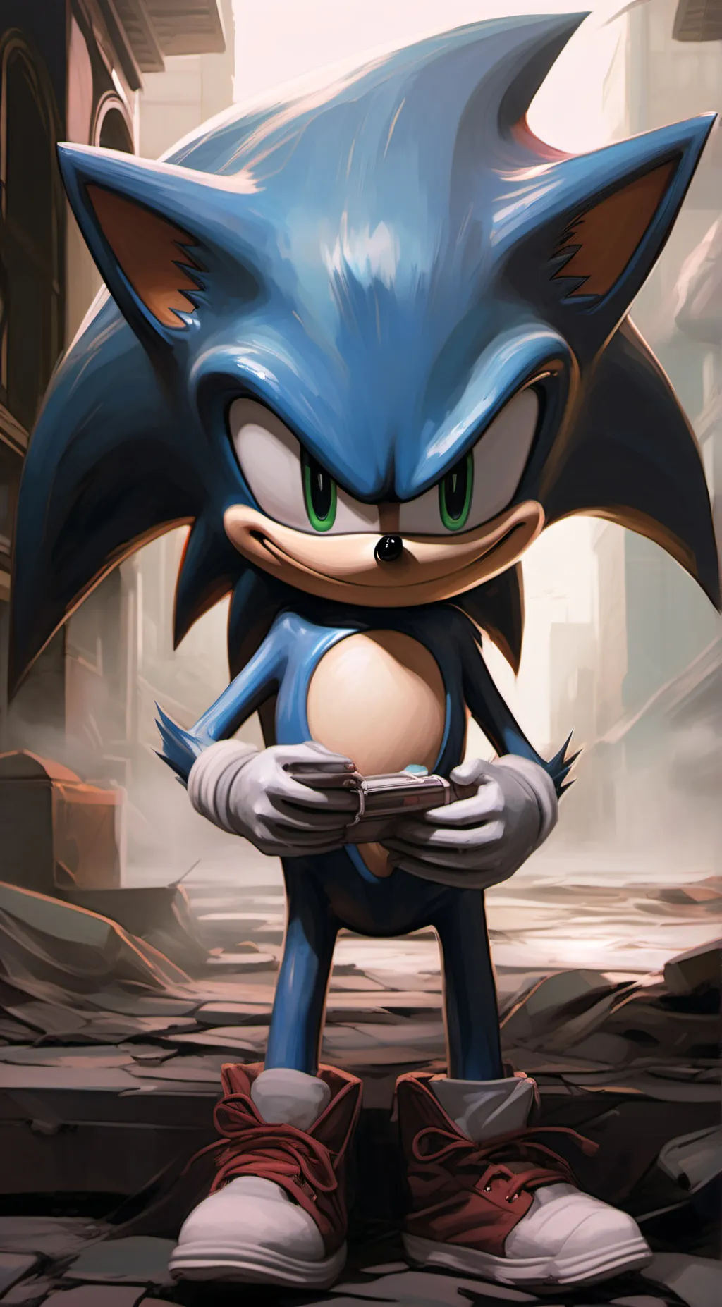 ai character: sonic x  shadow  background