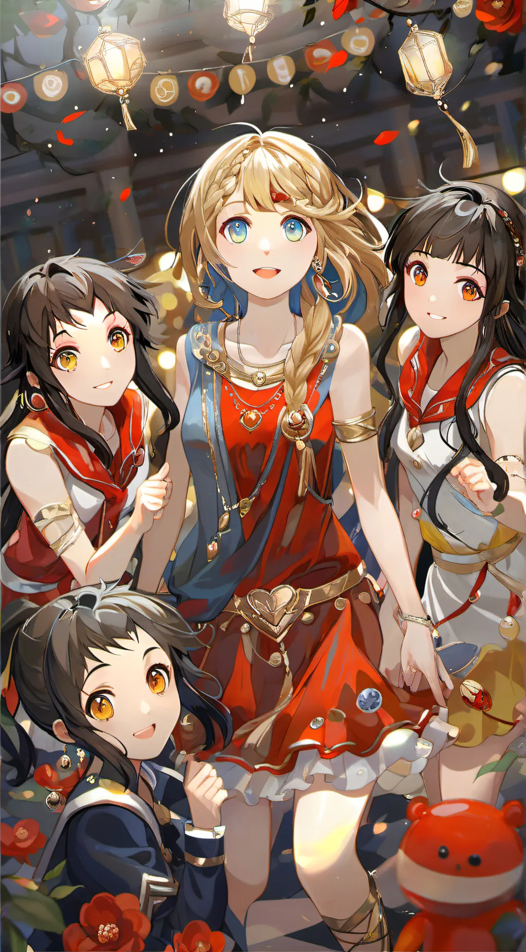 ai character: Lucy,sohfiaand ivy background