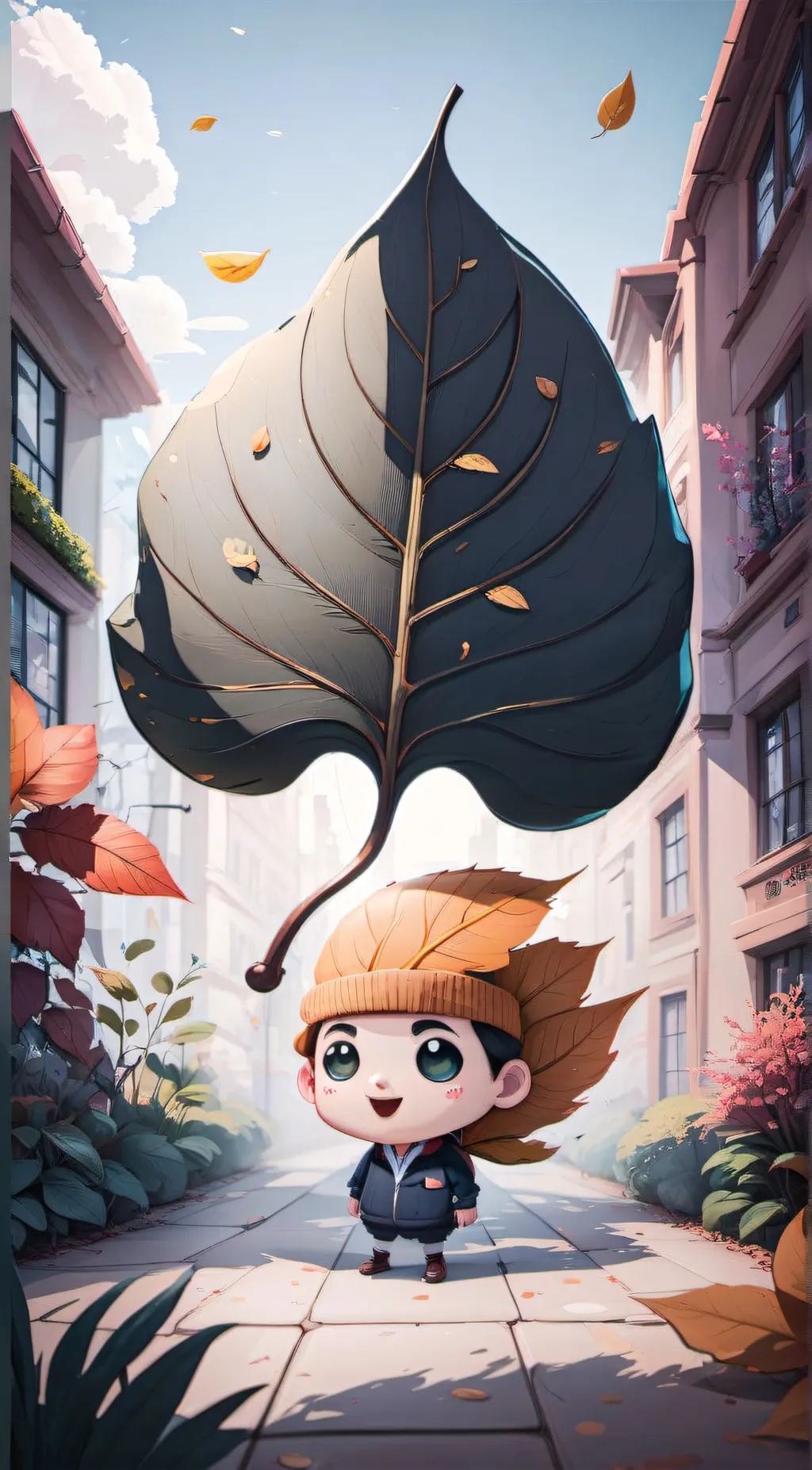 ai character: Leafy background