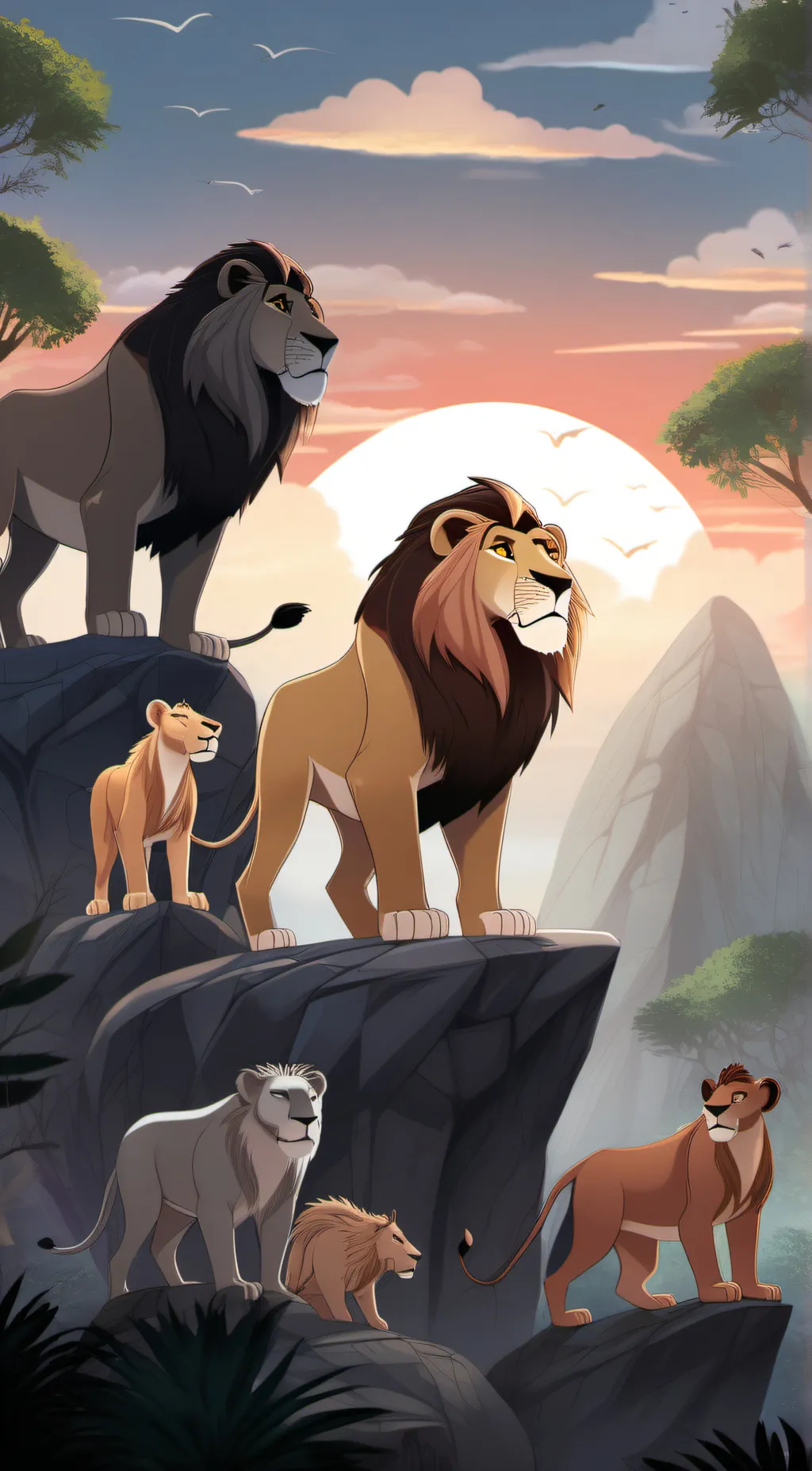 ai character: lion king background