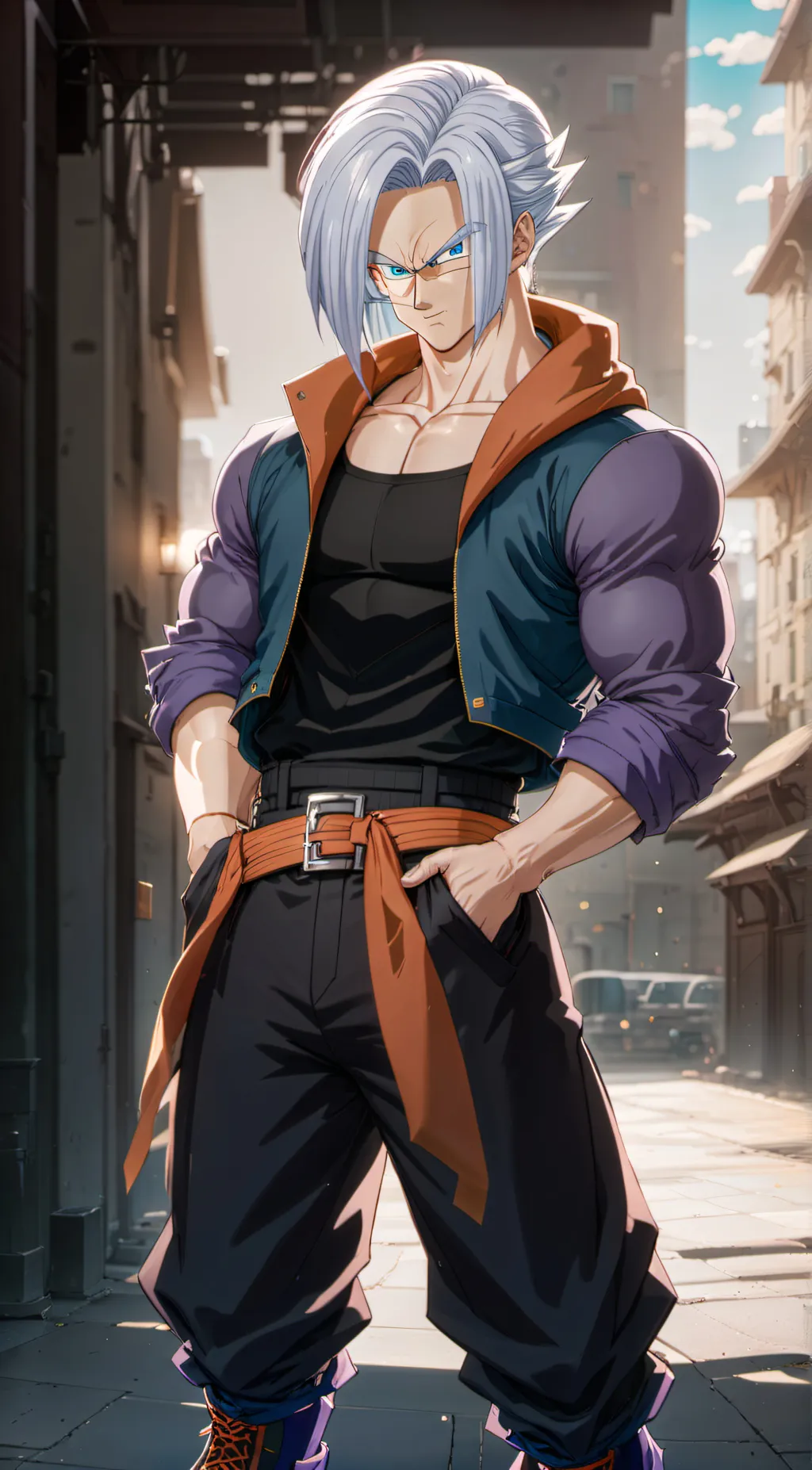 ai character: Future Trunks background