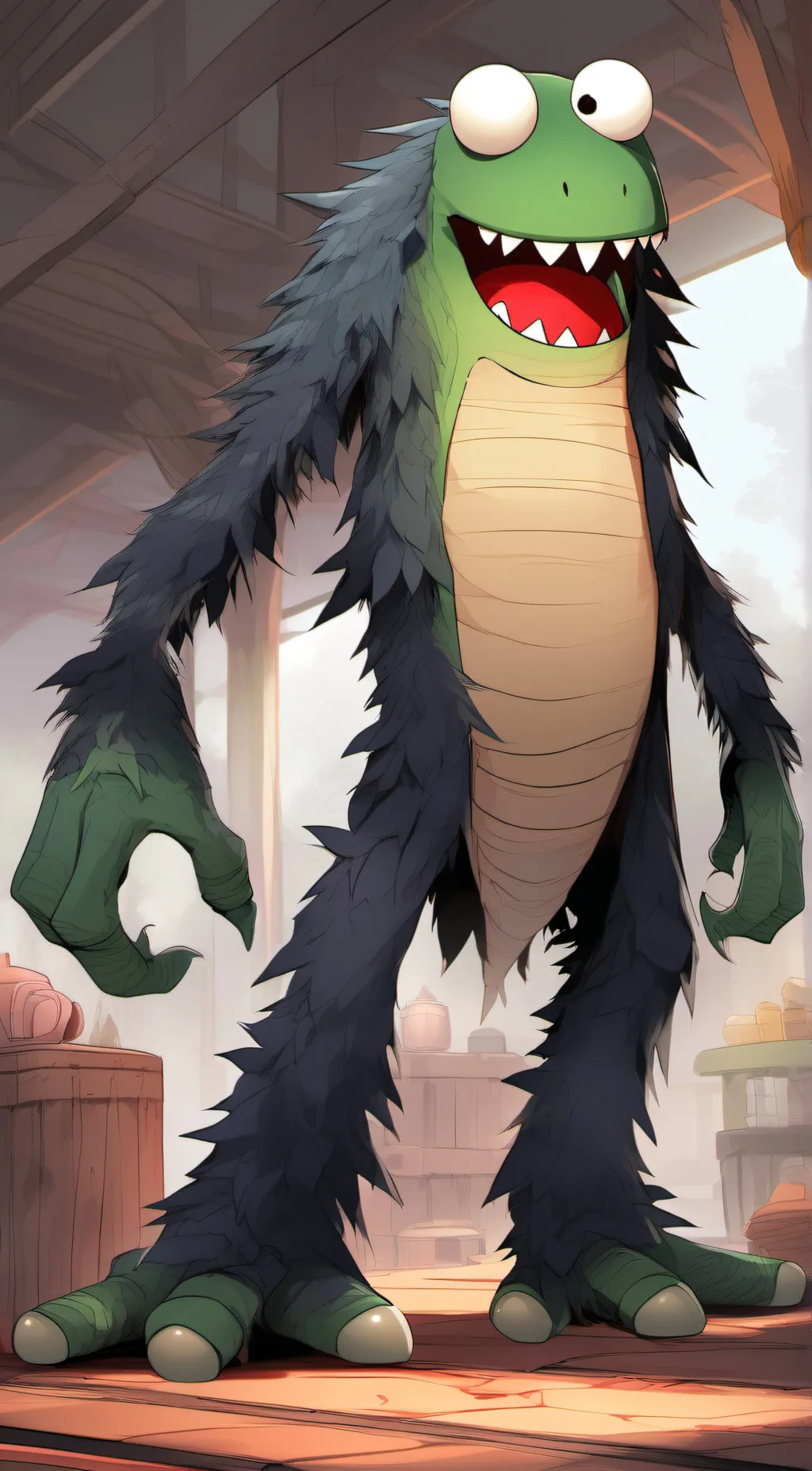 ai character: Green background
