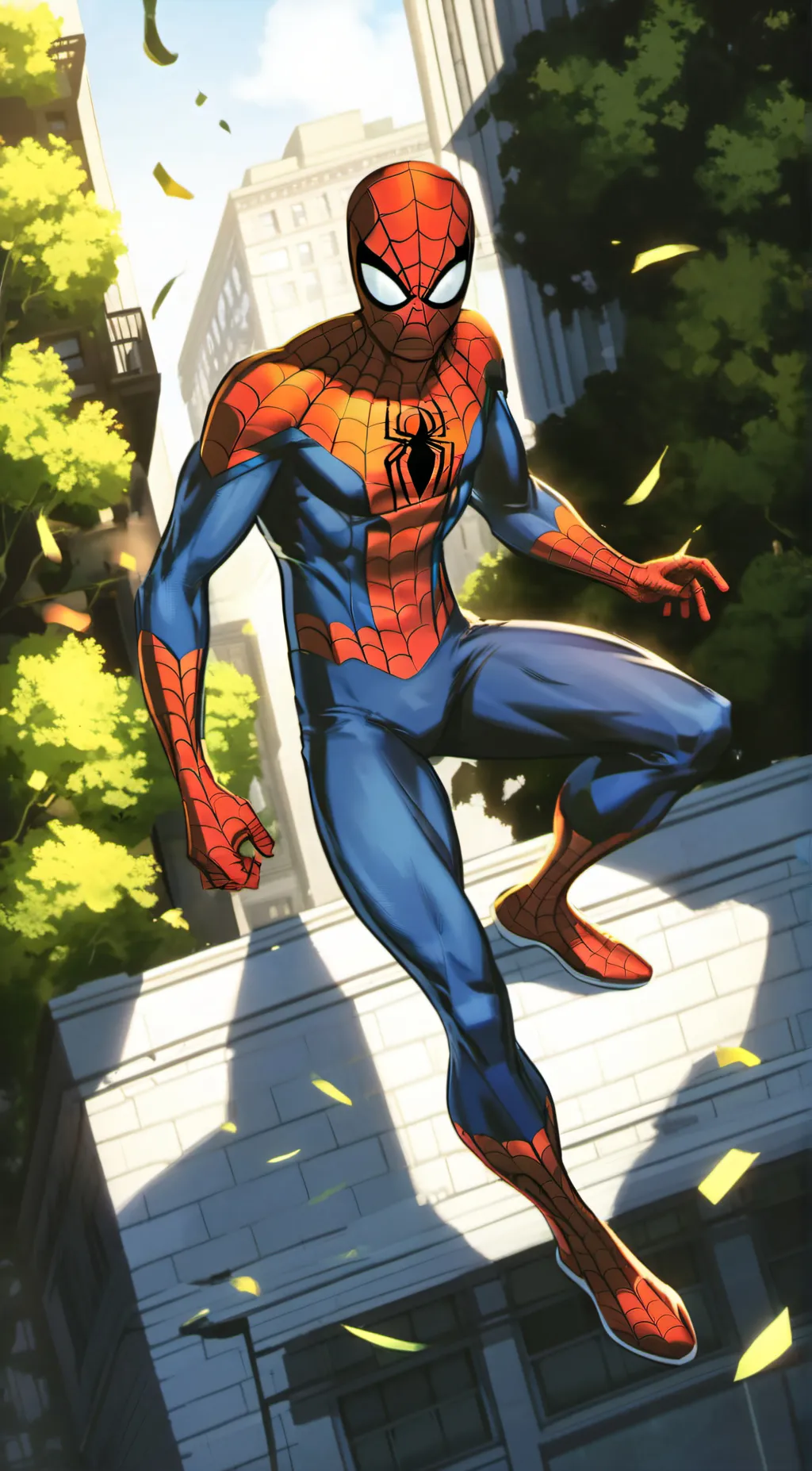 ai character:  spiderman  background