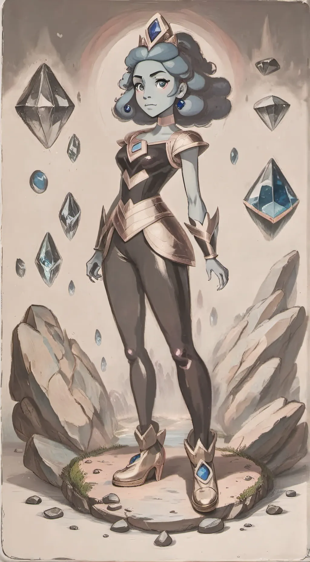ai character: sapphire background
