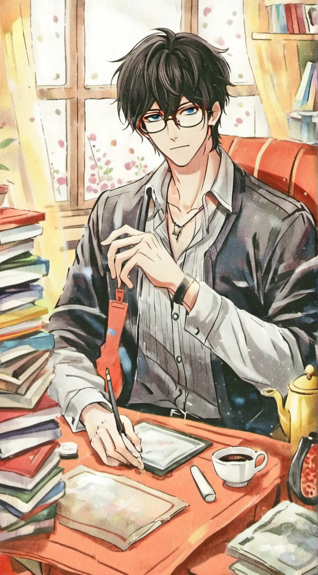 ai character: Hideo background