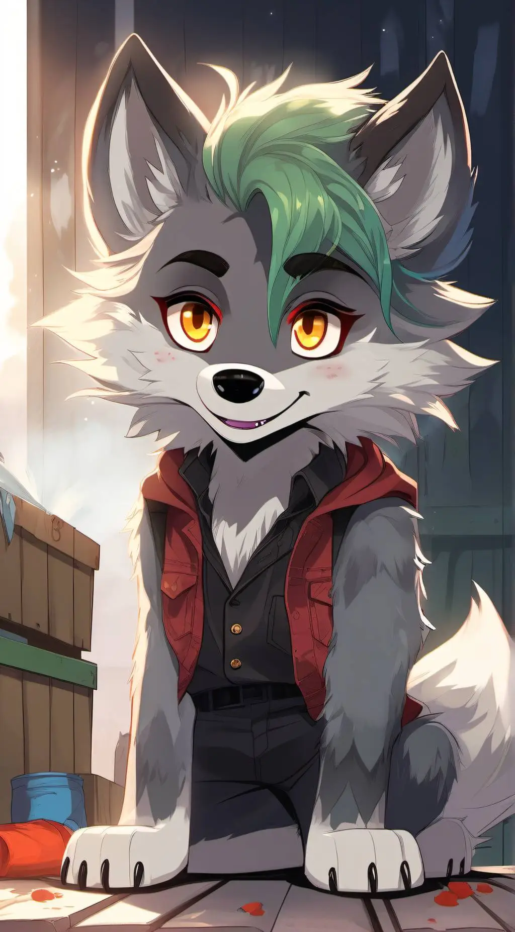 ai character: Baby Roxanne wolf background