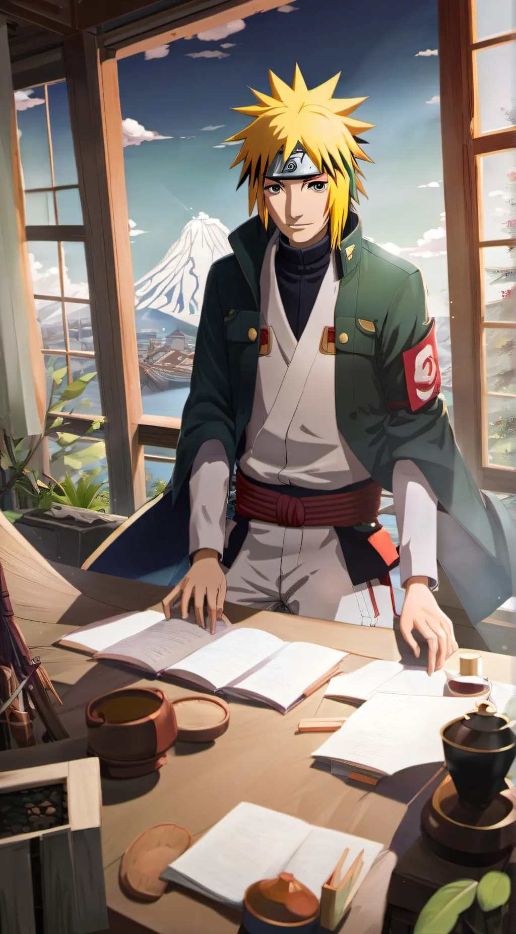 ai character: Minato Namikaze  background