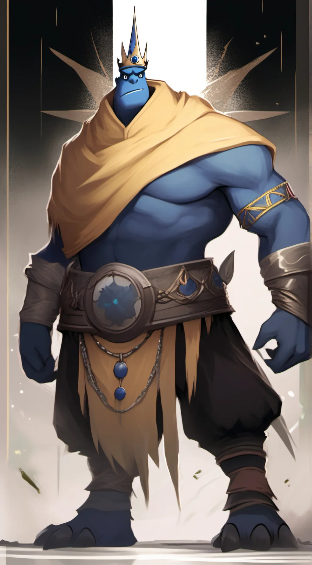ai character: Blue background