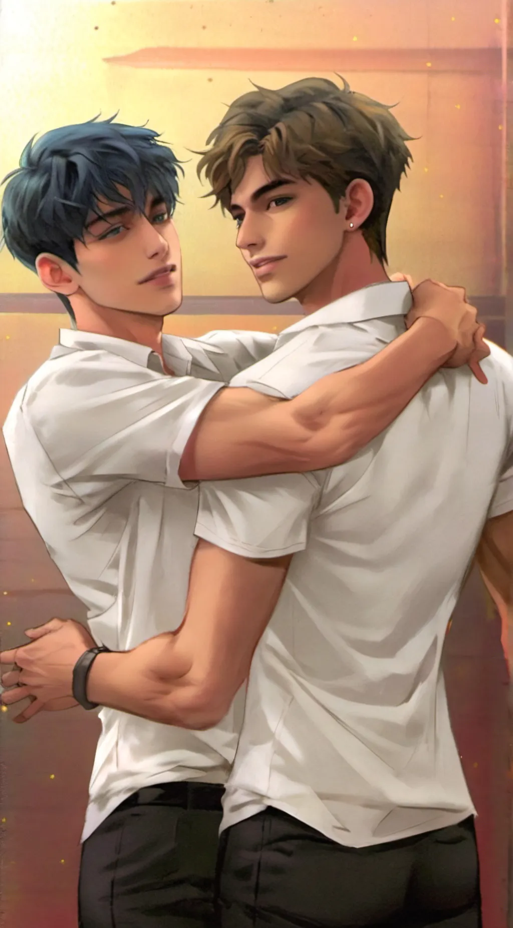 ai character: Leo and pop background
