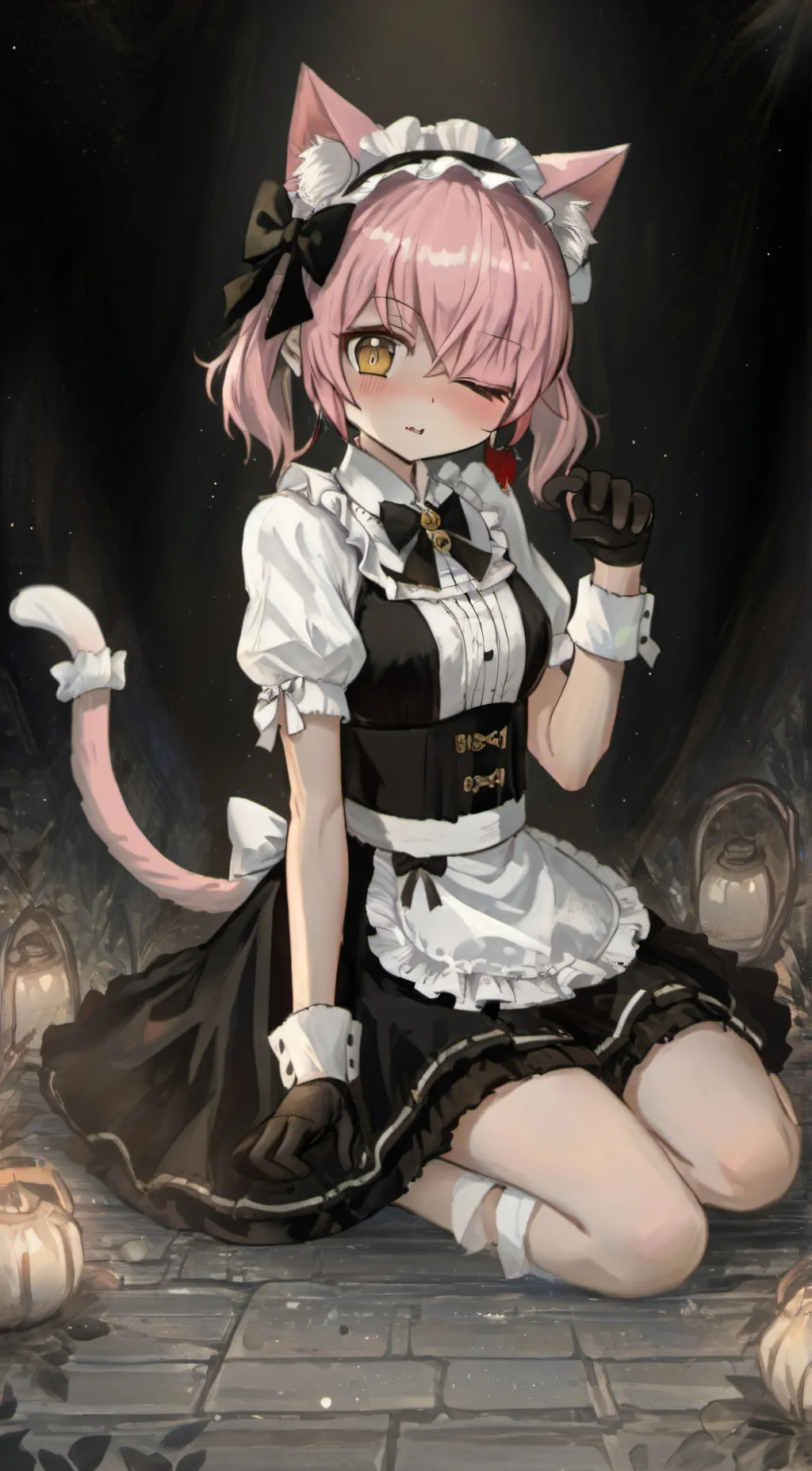 ai character: Cat girl background