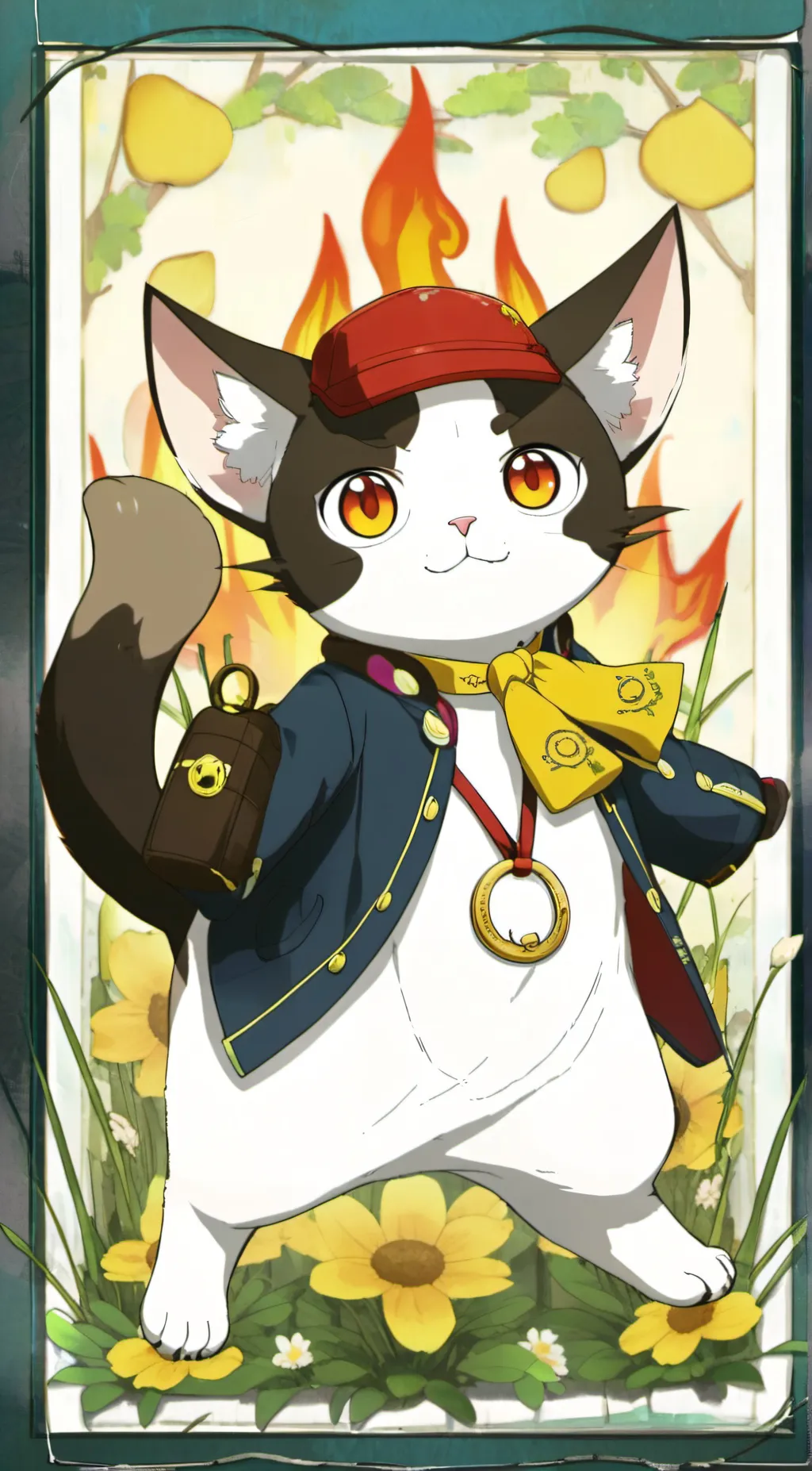 ai character: Jibanyan  background