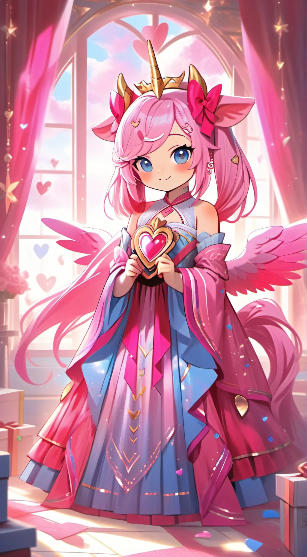 ai character: pink background