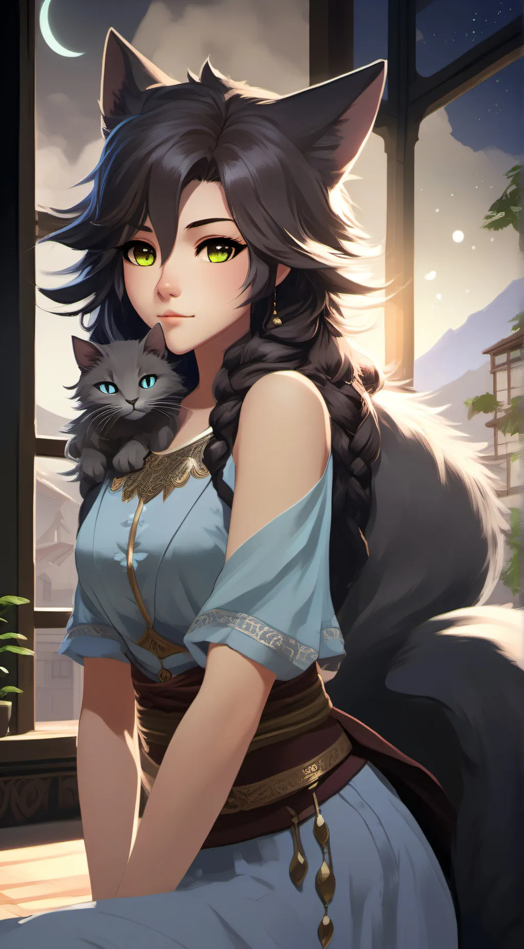 ai character: neko catnap background