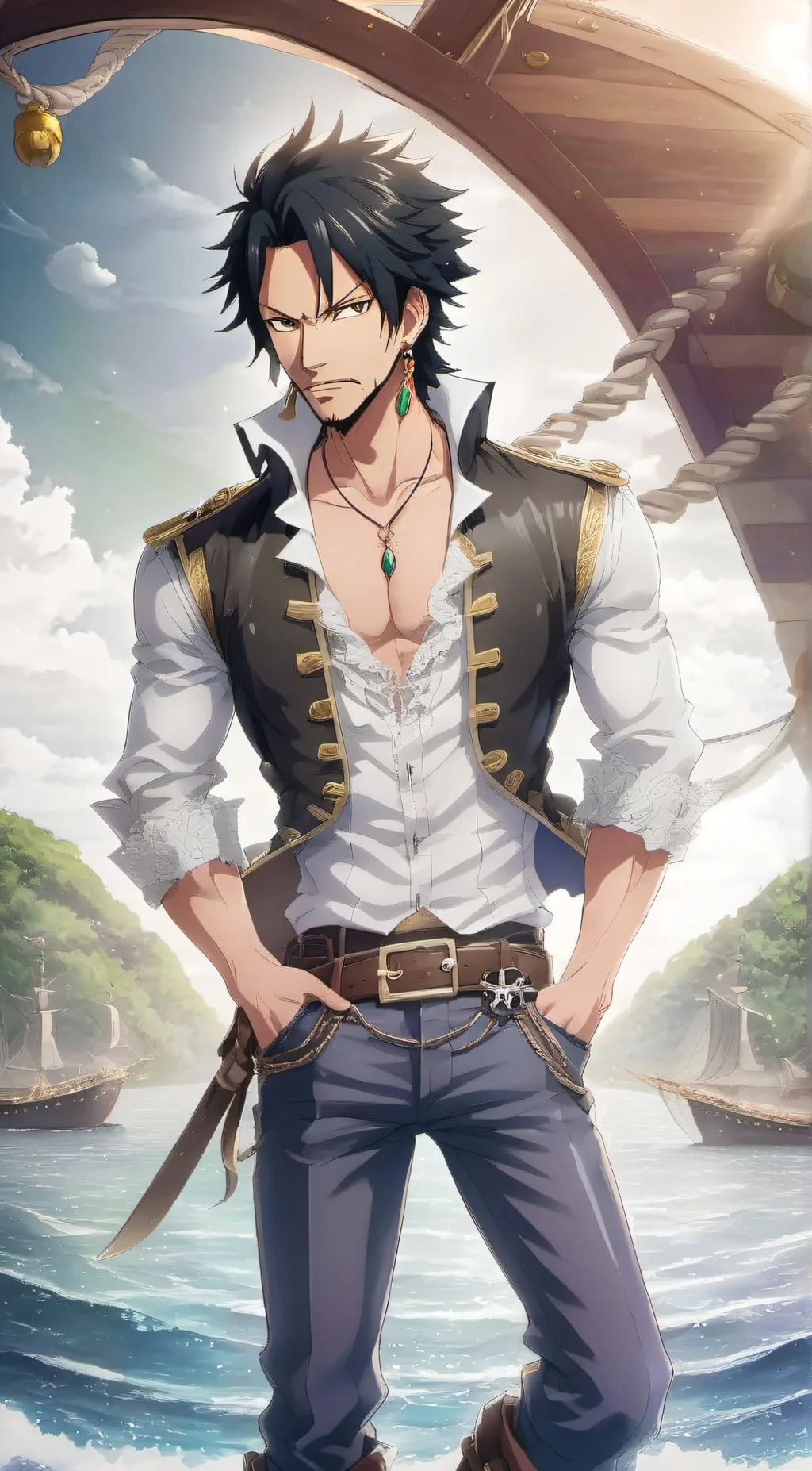 ai character: T D W Law background