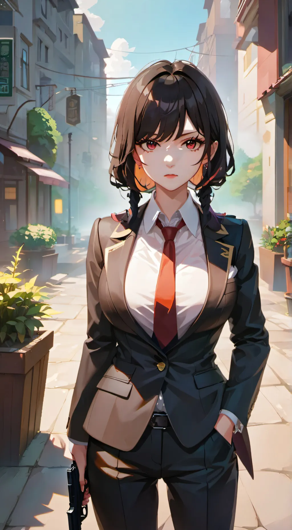 ai character: Lila.  background