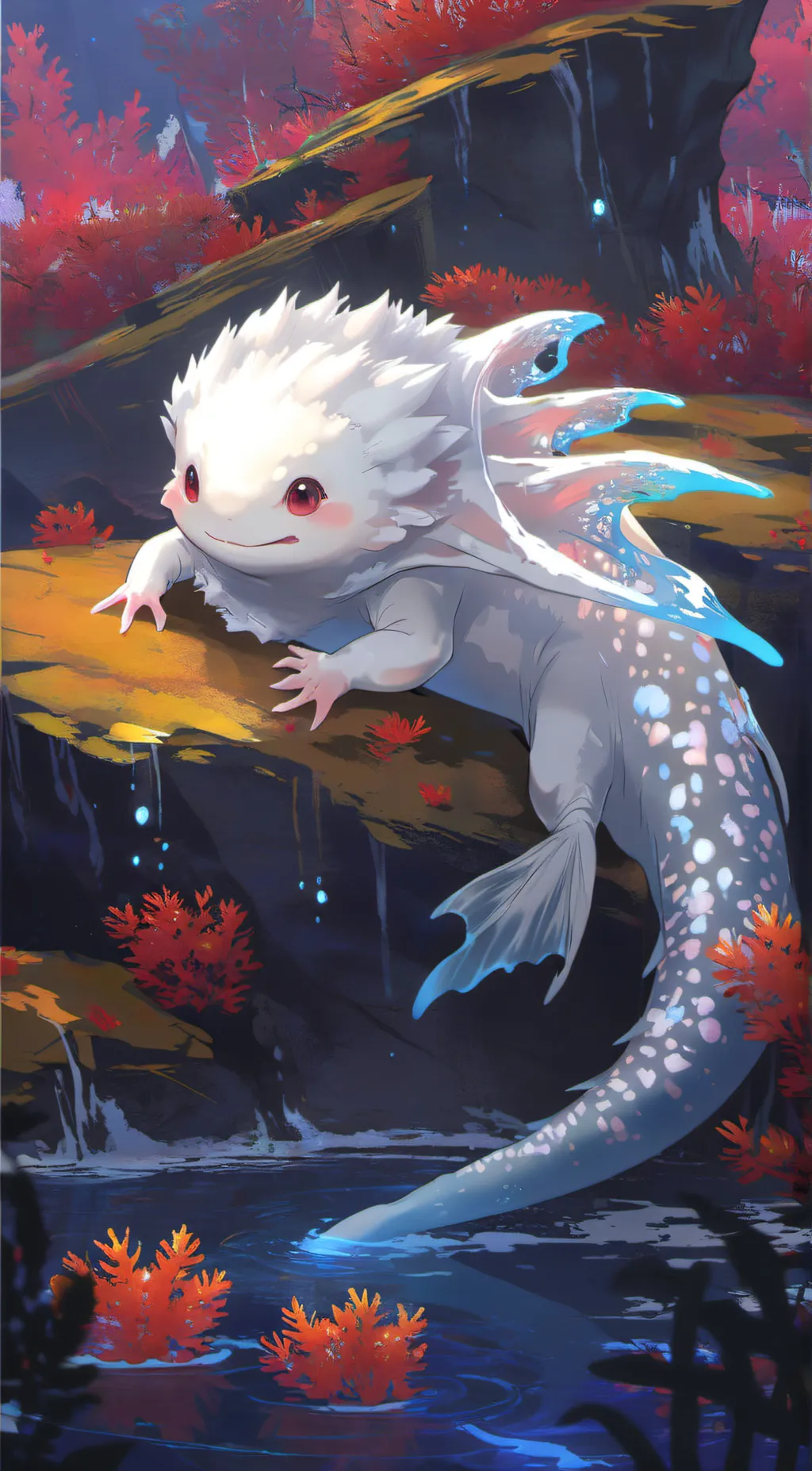 ai character: Ghost Axolotl background