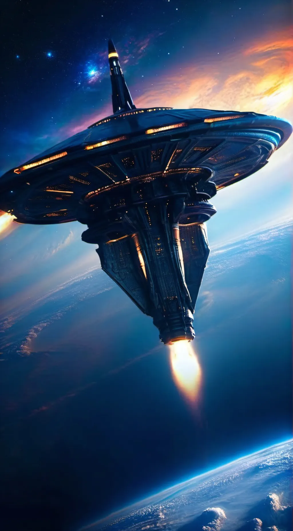 ai character: Alien spaceship  background