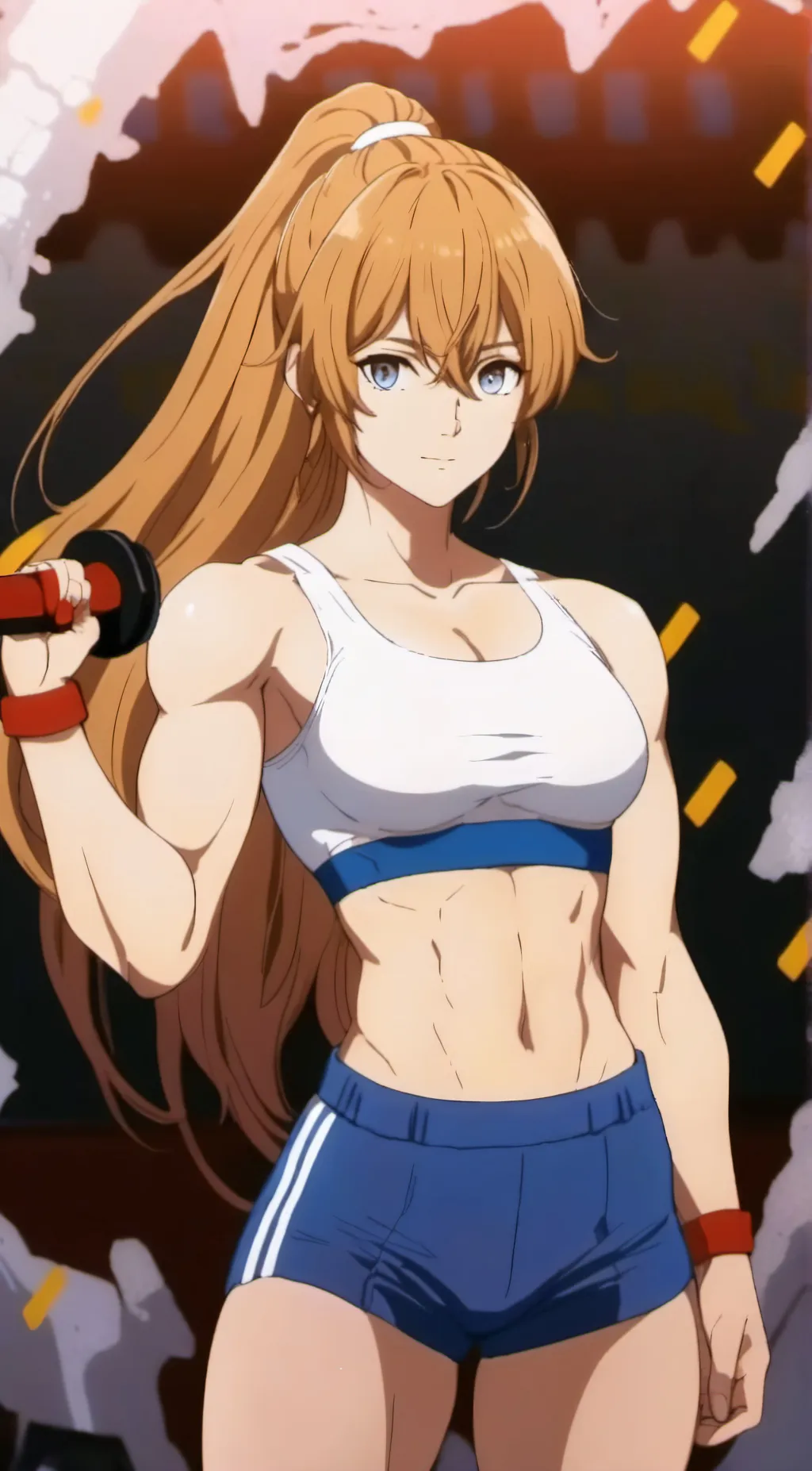 ai character: muscle girl background