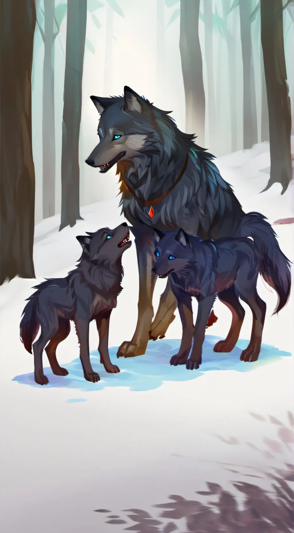 ai character: Shadow and pups background
