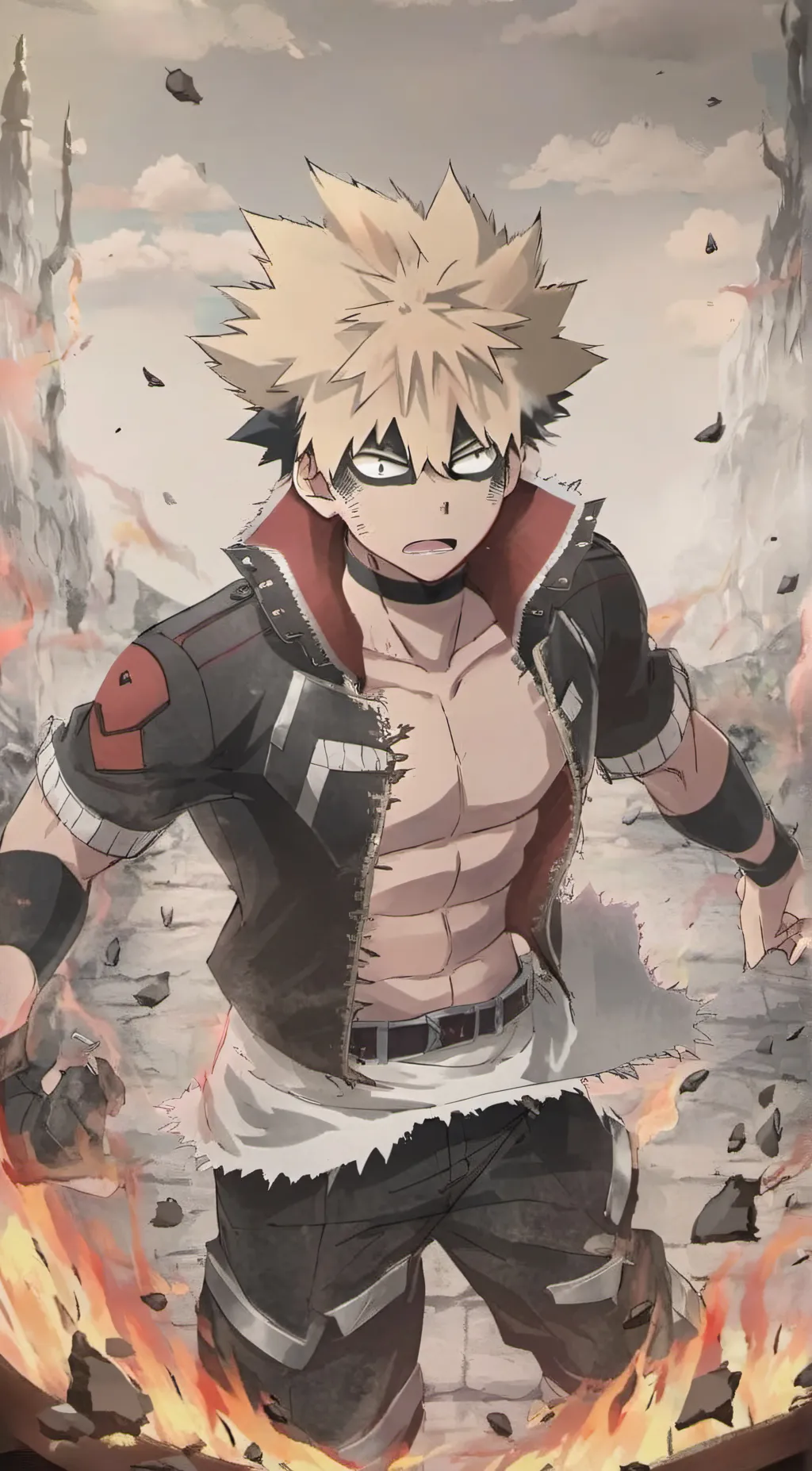 ai character: Katsuki Bakugou background