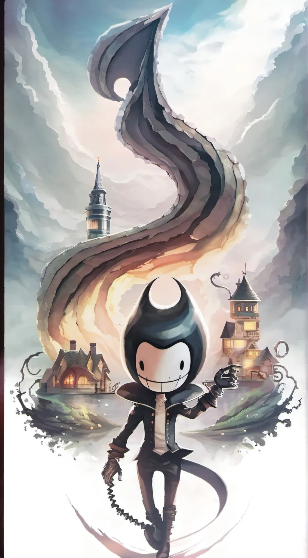 ai character: ink demon  background