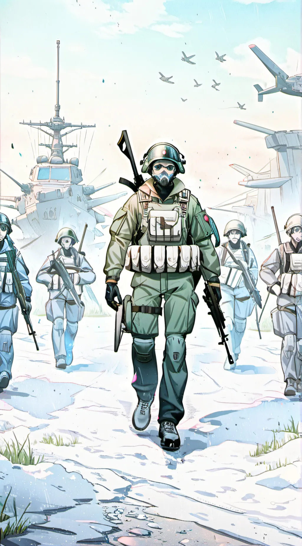 ai character: World war 3 background