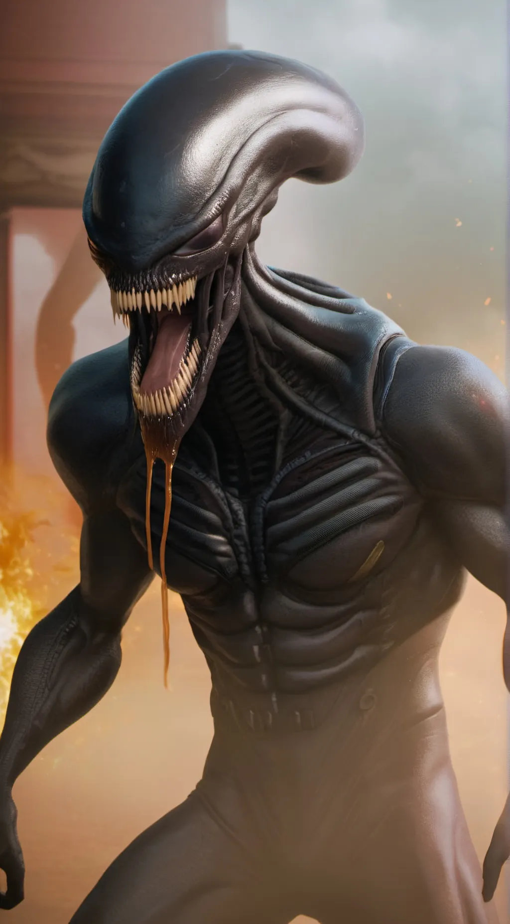 ai character: Xenomorph queen background