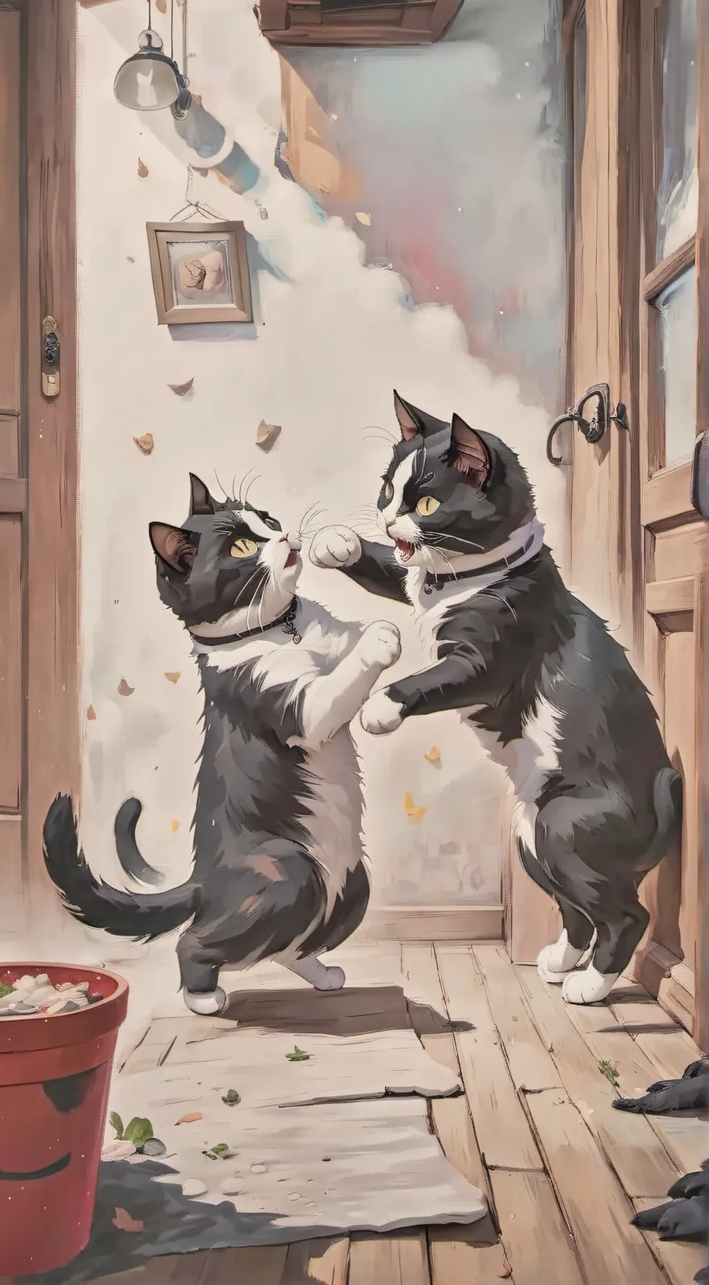 ai character: The cat battle background