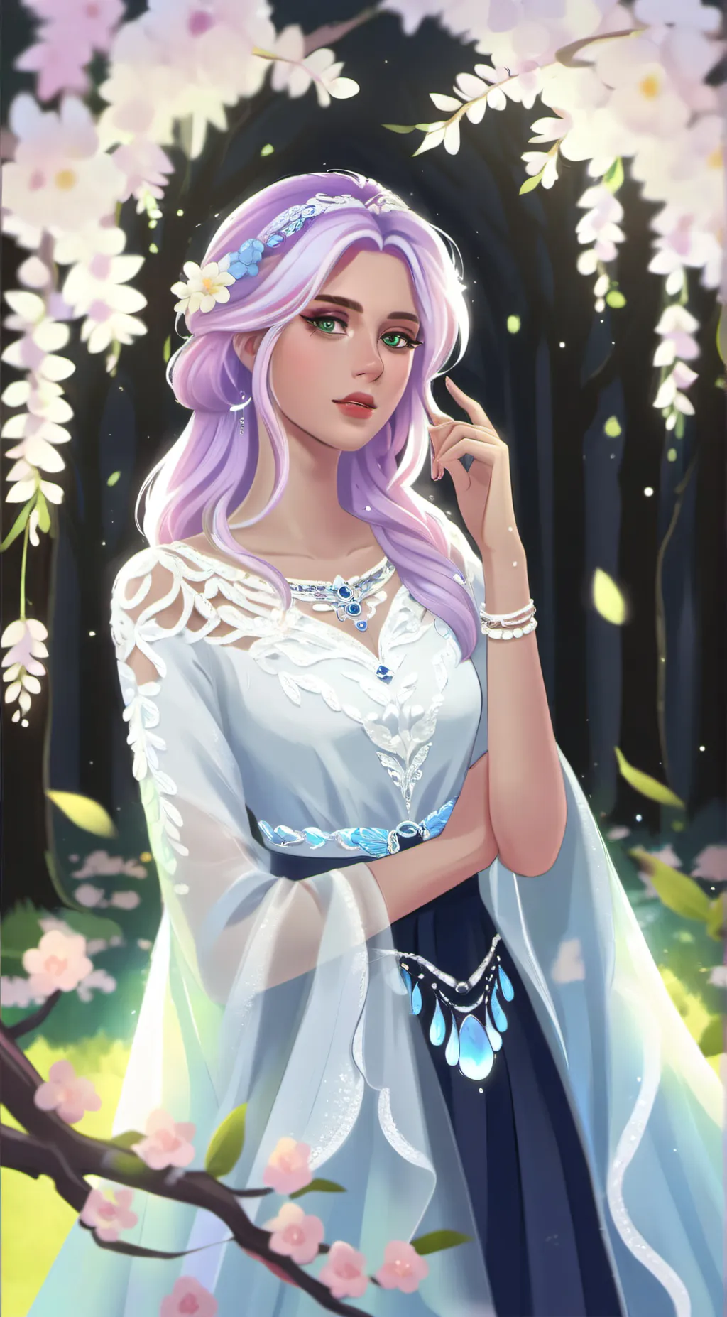ai character: Violet background