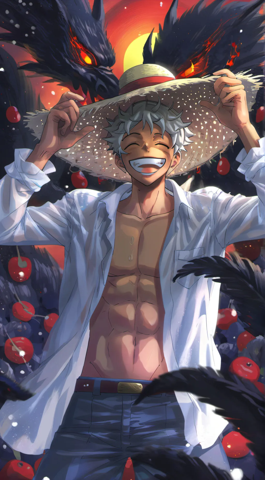 ai character: gear five luffy background