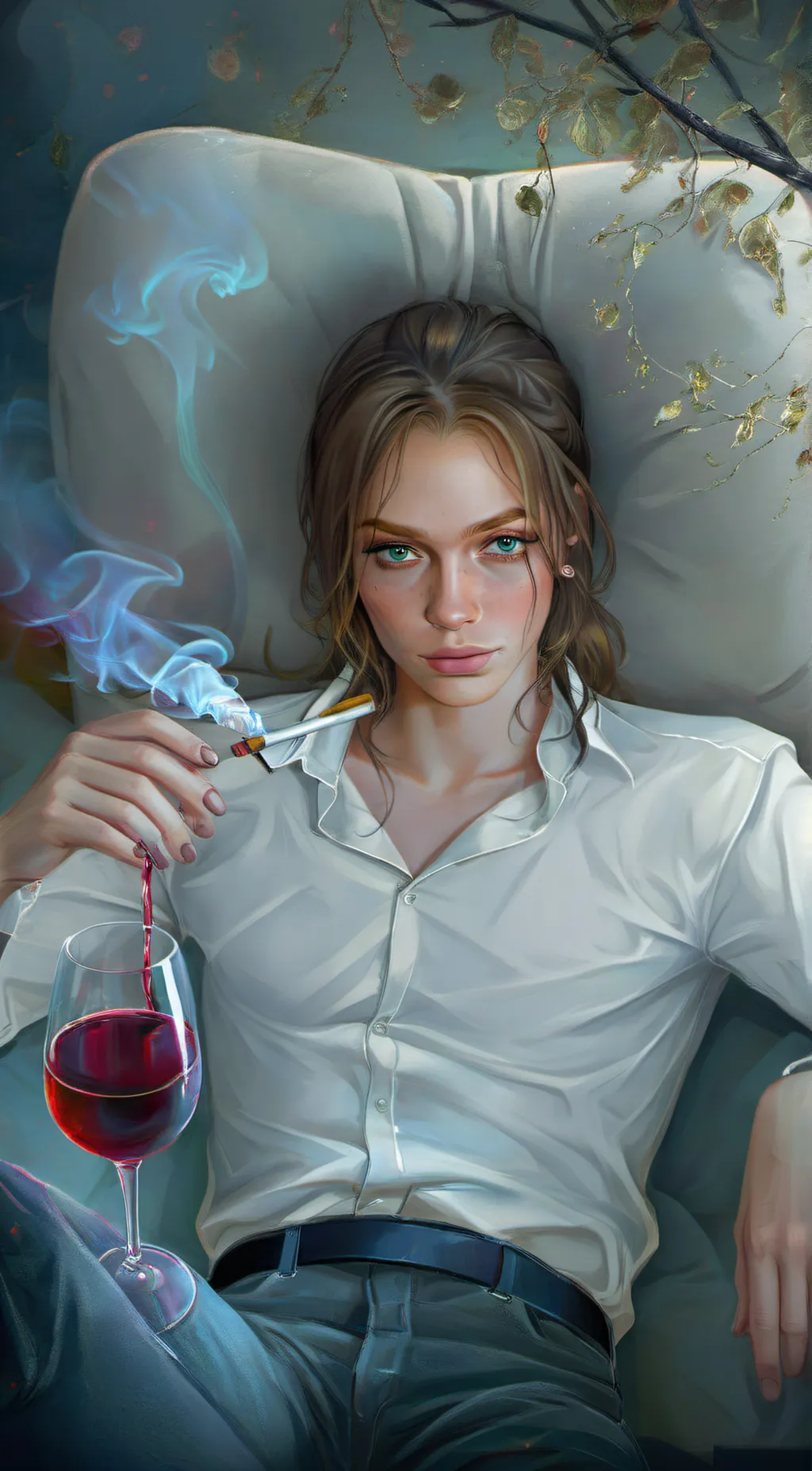ai character: Lily Taylor Young background
