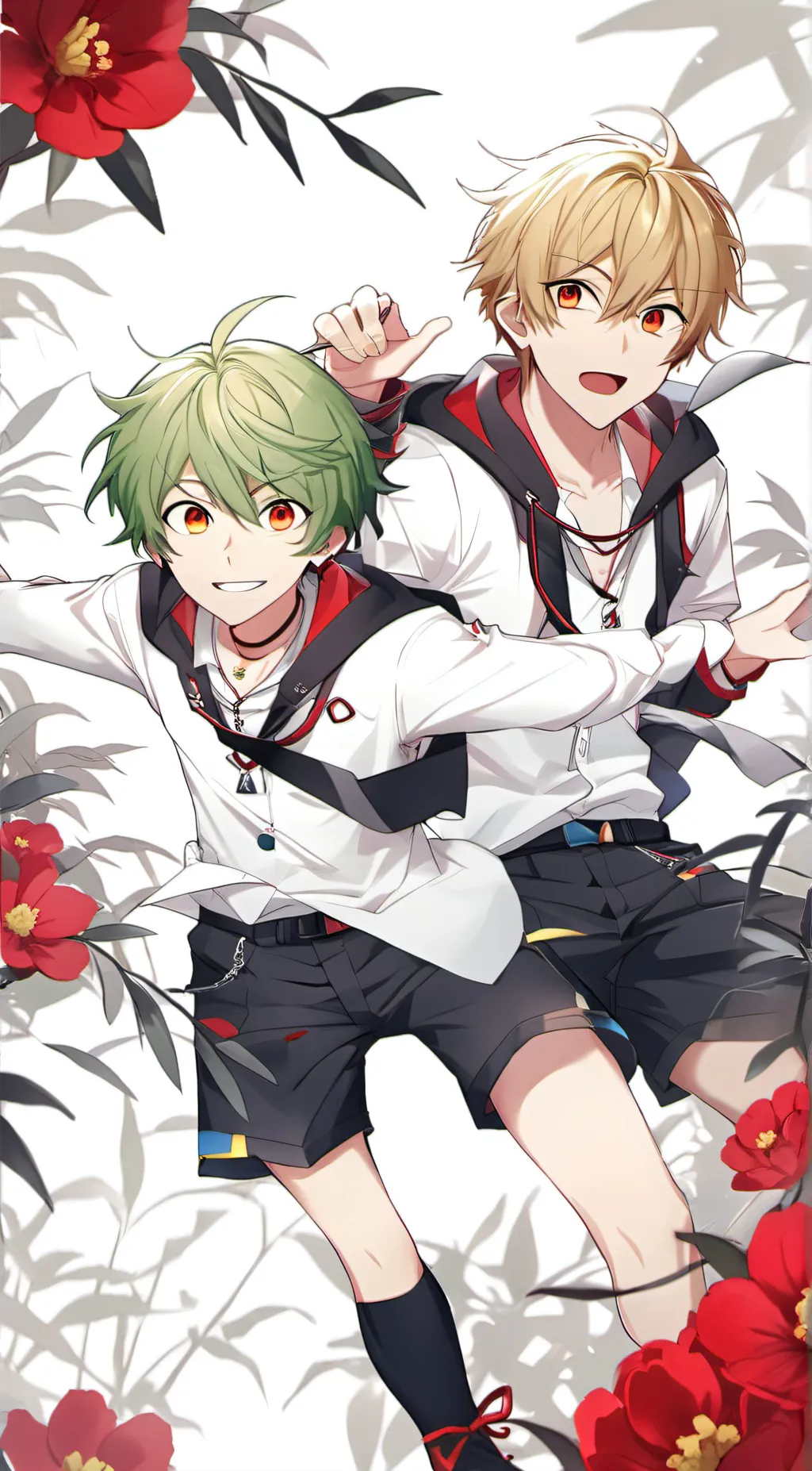 ai character: Bakugo and Deku background
