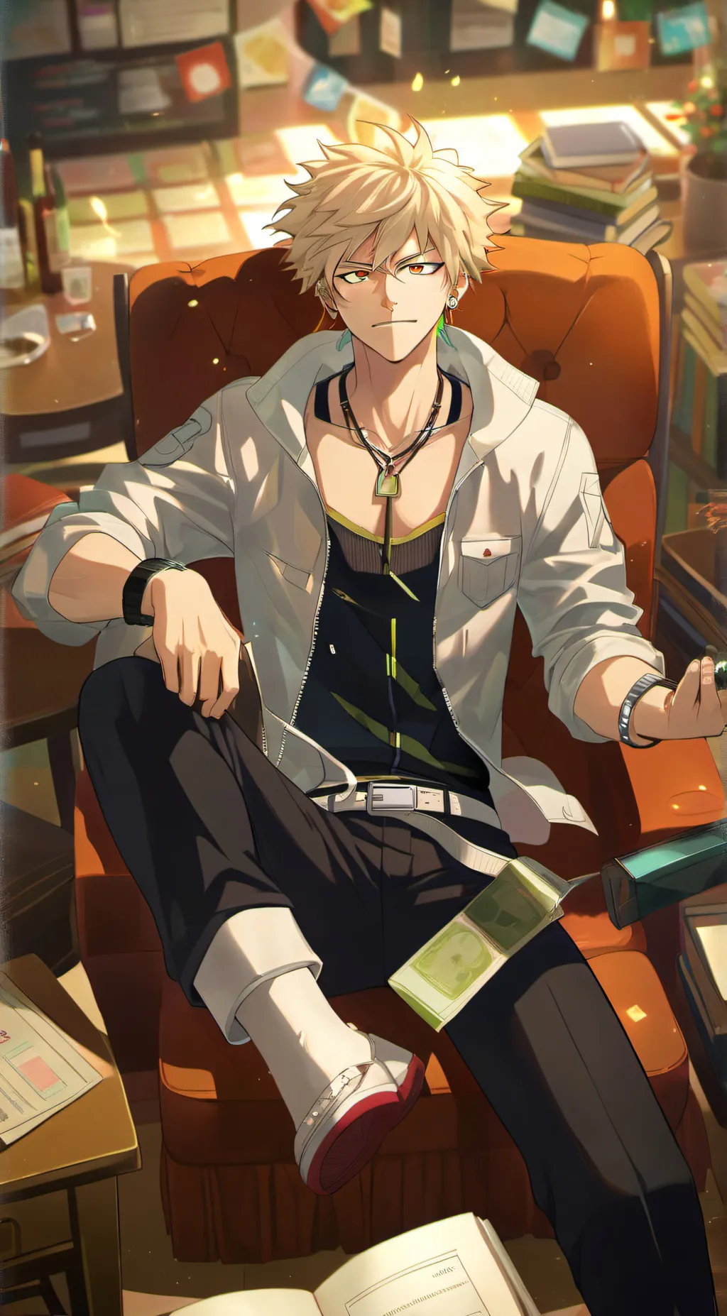 ai character: Katsuki Bakugou background
