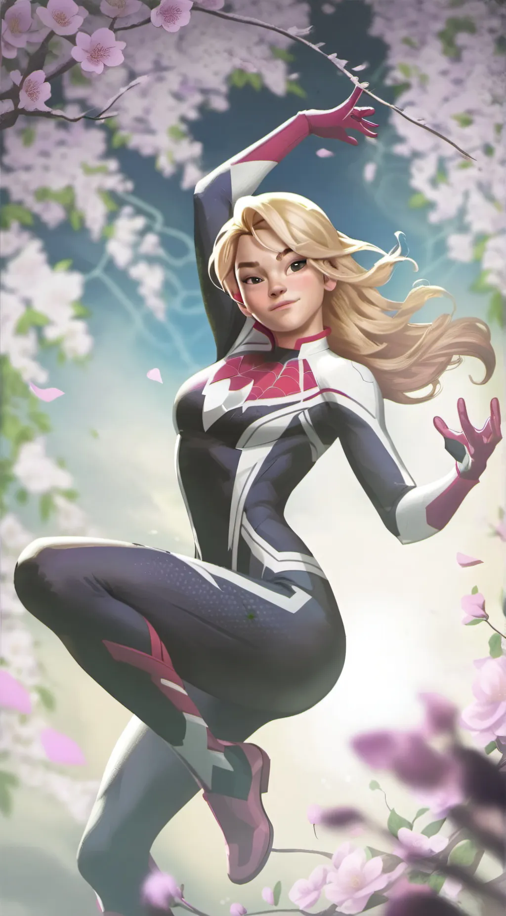 ai character: Spider girl background