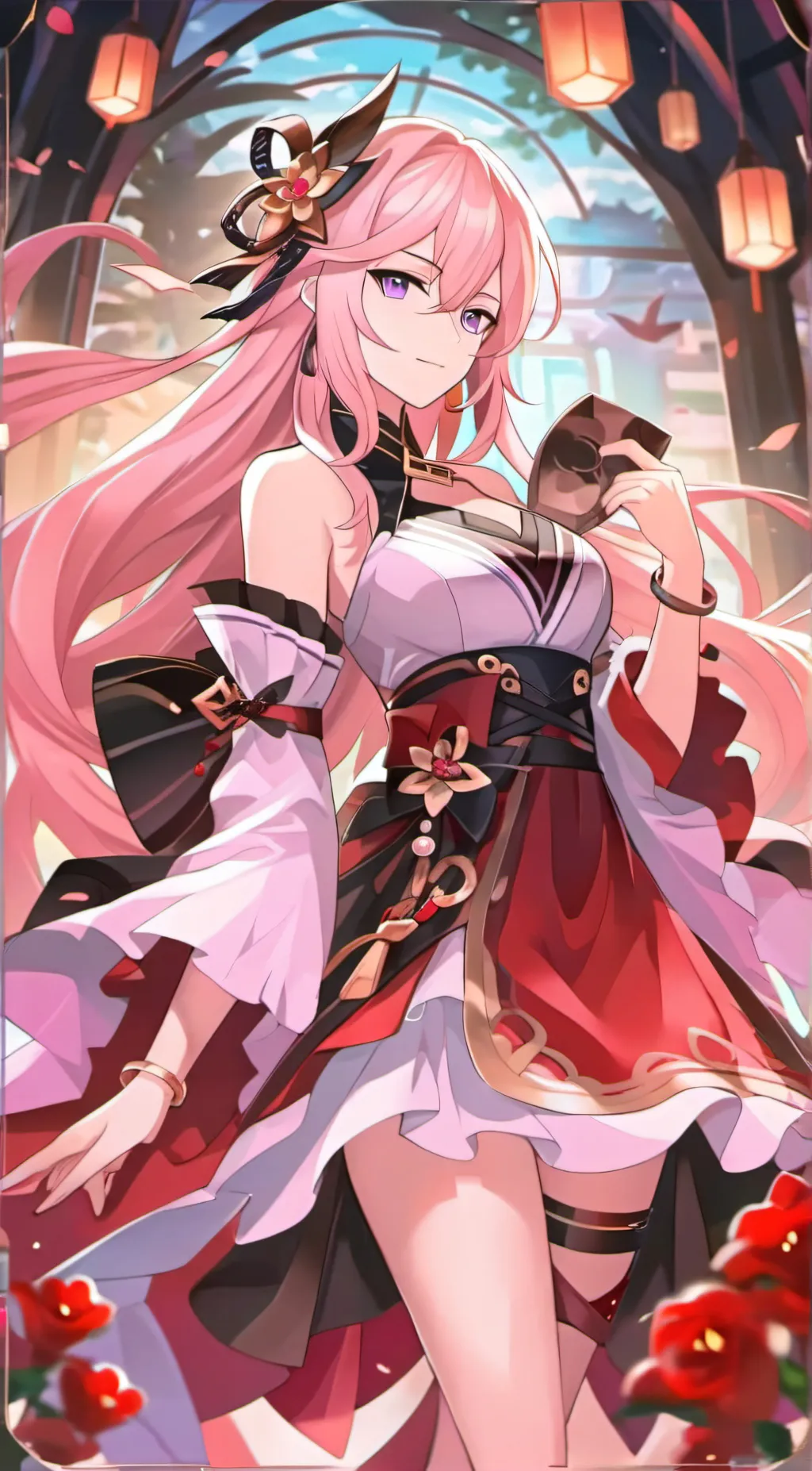 ai character: ᪥Yae Miko𖦹 background