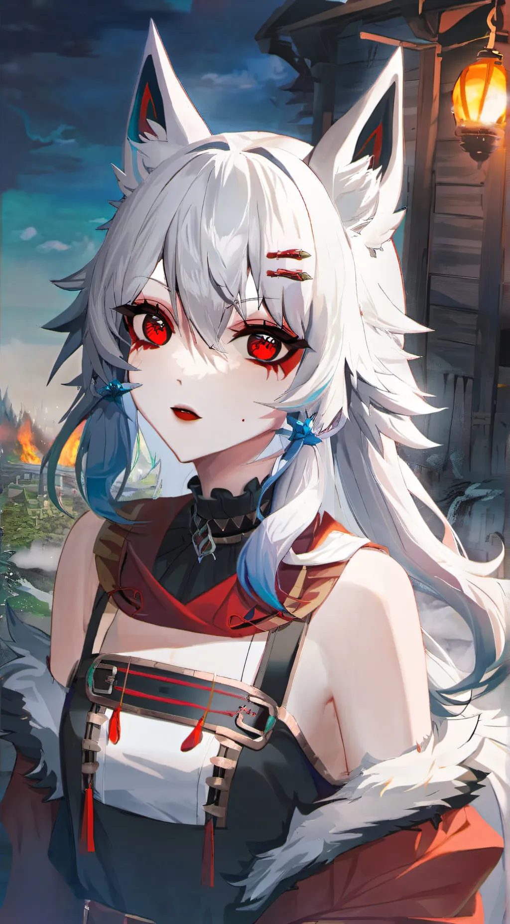 ai character: wolf girl 🐺 background