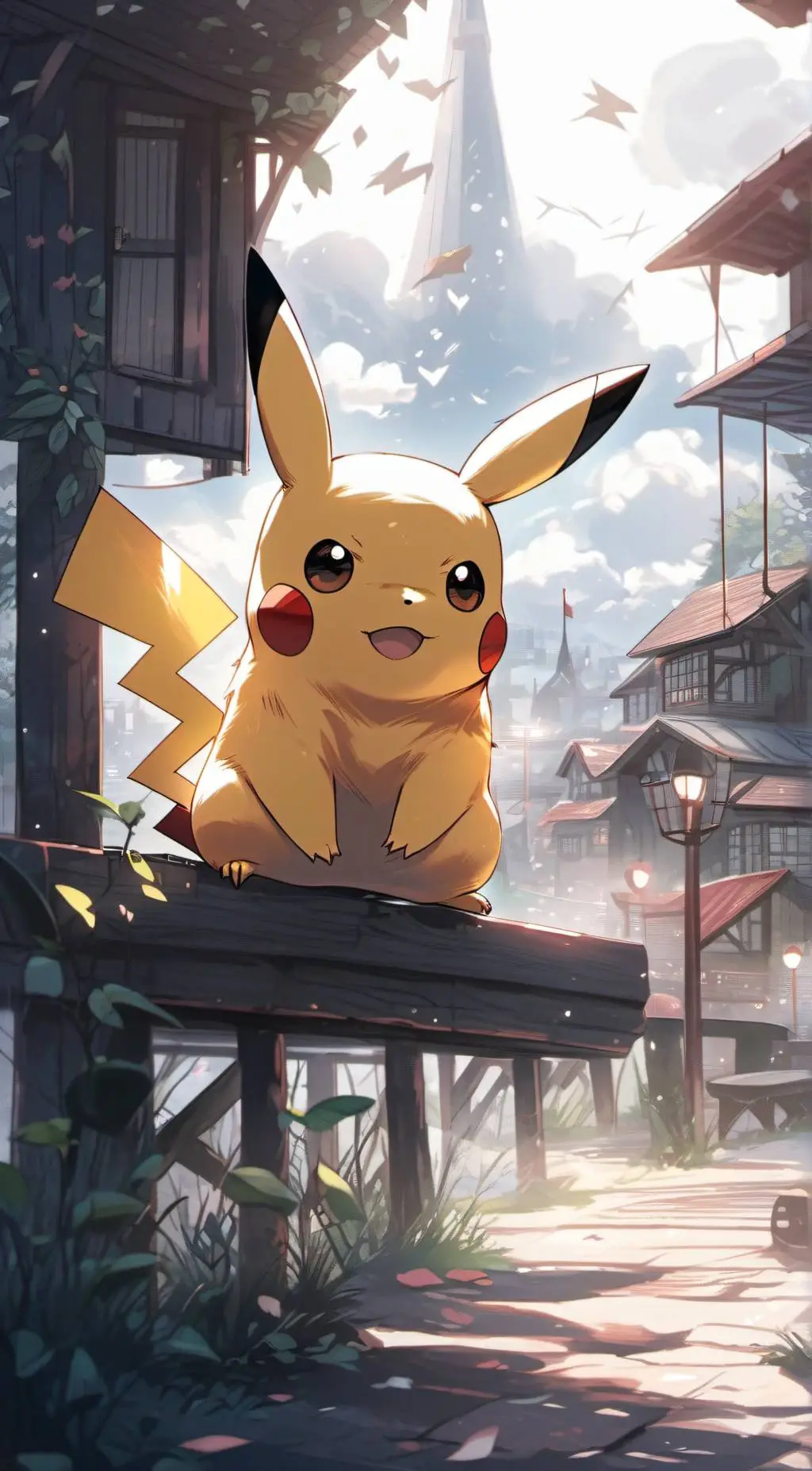 ai character: Pikachu  background