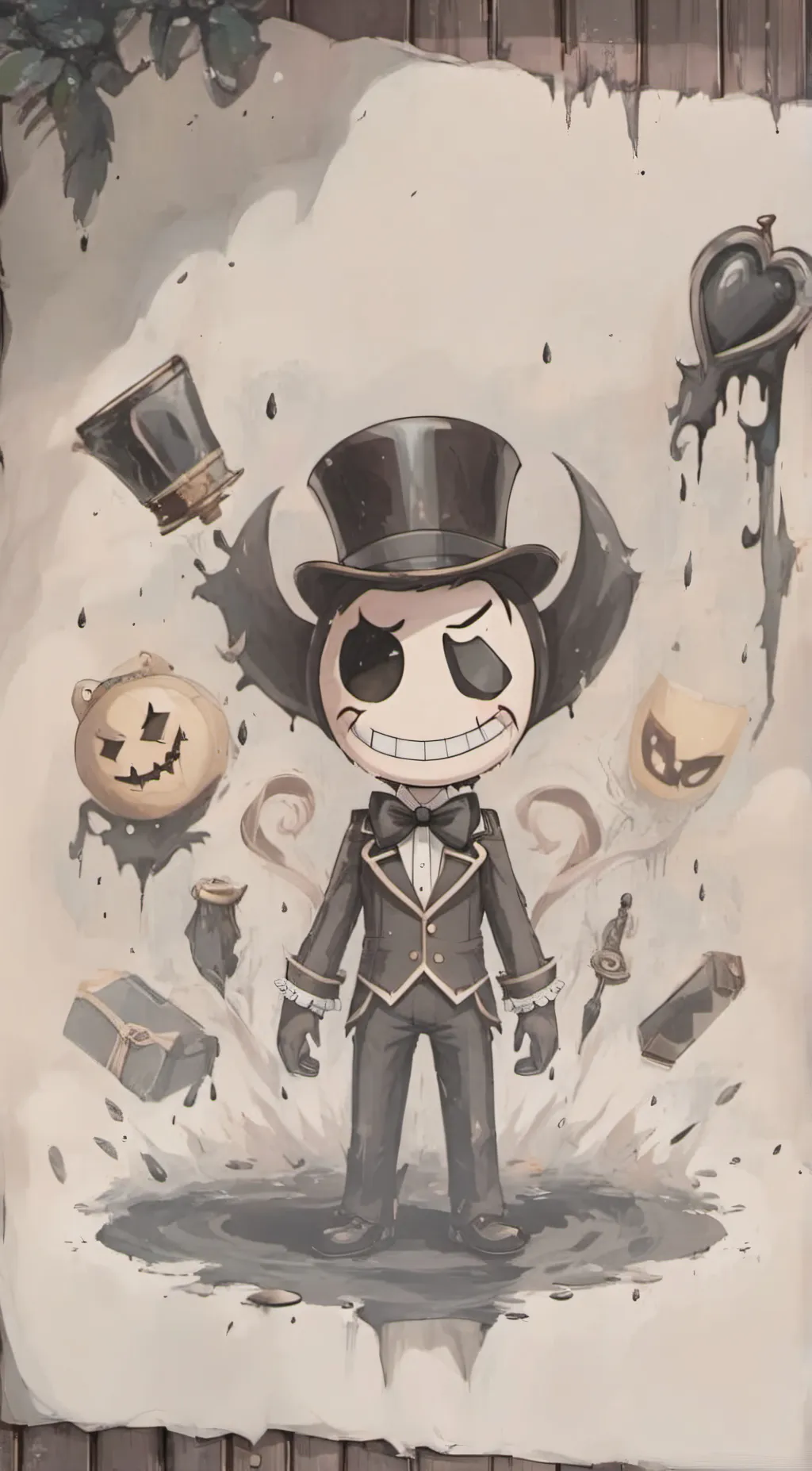 ai character: Bendy  background