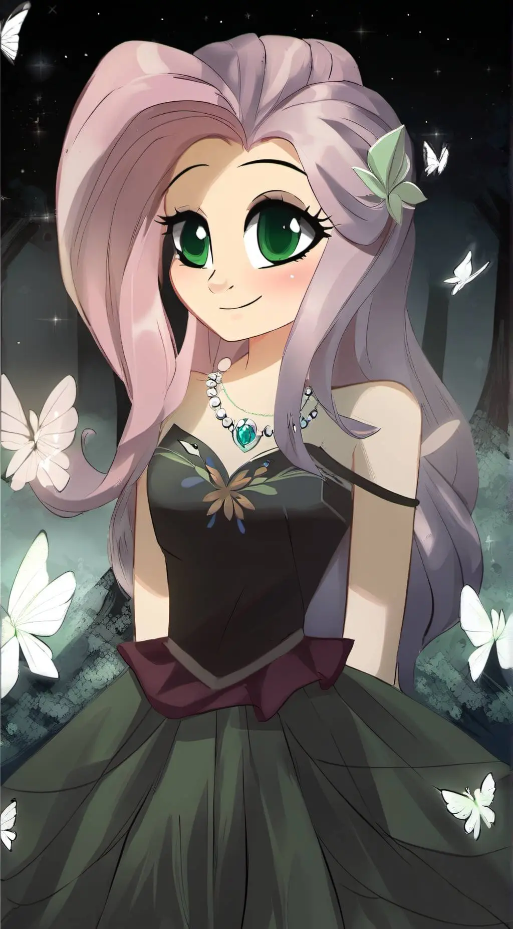 ai character: Fluttershy  background