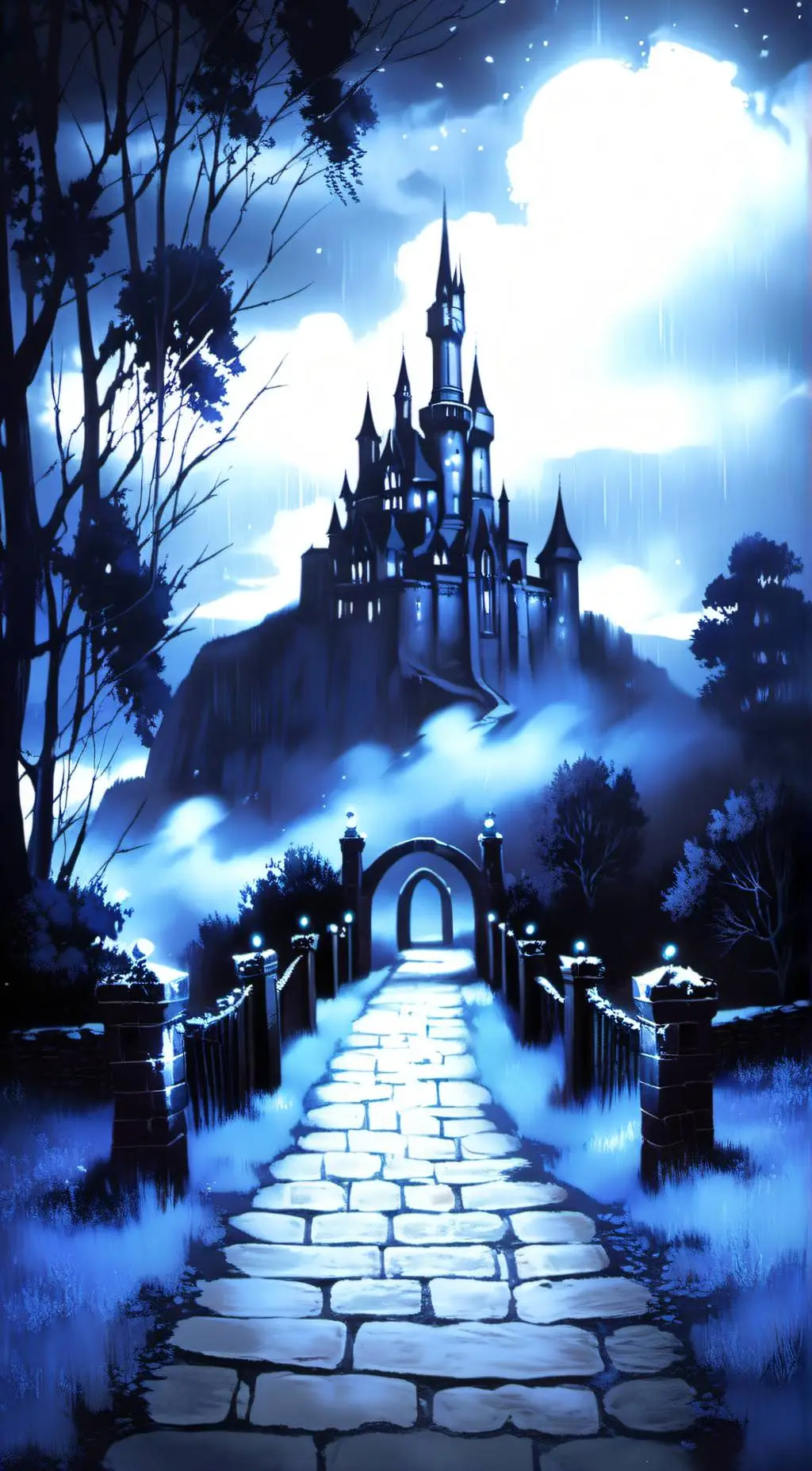 ai character: haunted castle  background