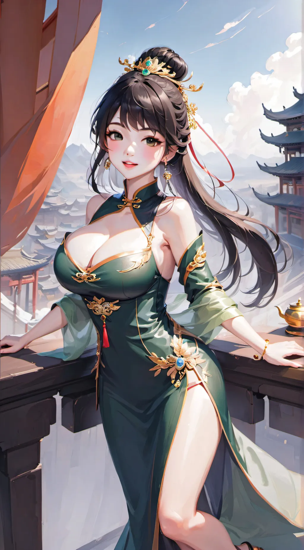 ai character: Quin Liyue  background