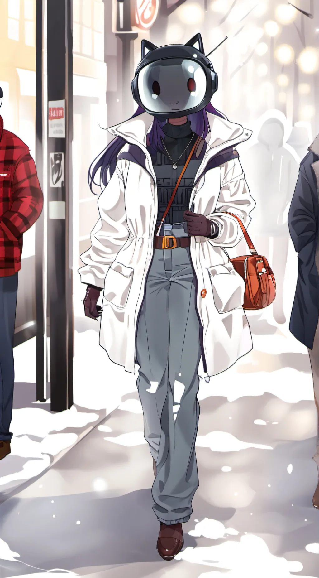 ai character: TV WOMEN  background